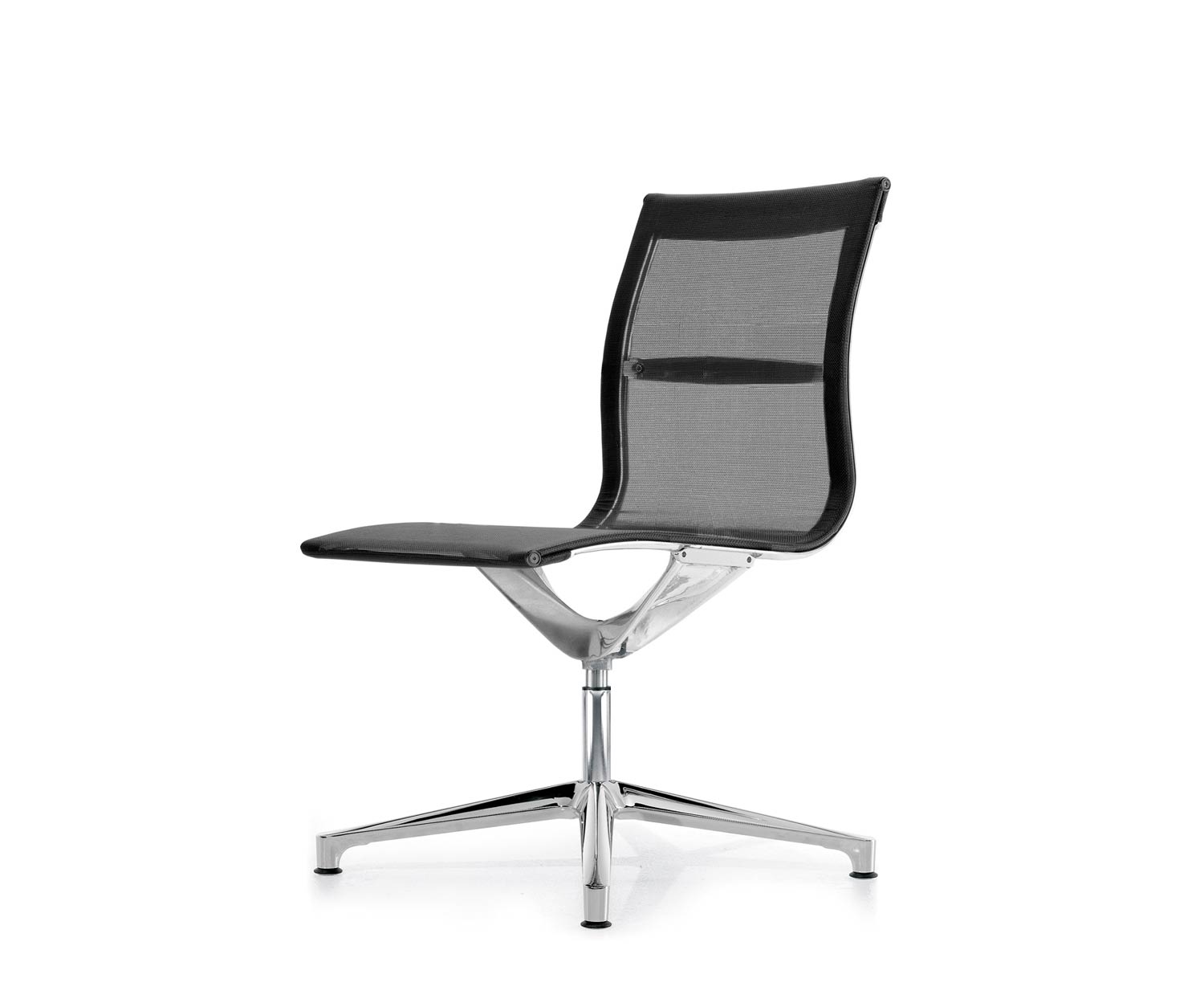 ICF Una Chair Managment Bürostuhl Design Drehstuhl 4 Arm ohne Rollen H42 cm ohne Mesh Elastic Mesh Schwarz 01 ICF Una Chair Managment Bürostuhl Design Drehstuhl 4 Arm ohne Rollen H42 cm ohne Mesh Elastic Mesh Schwarz 01