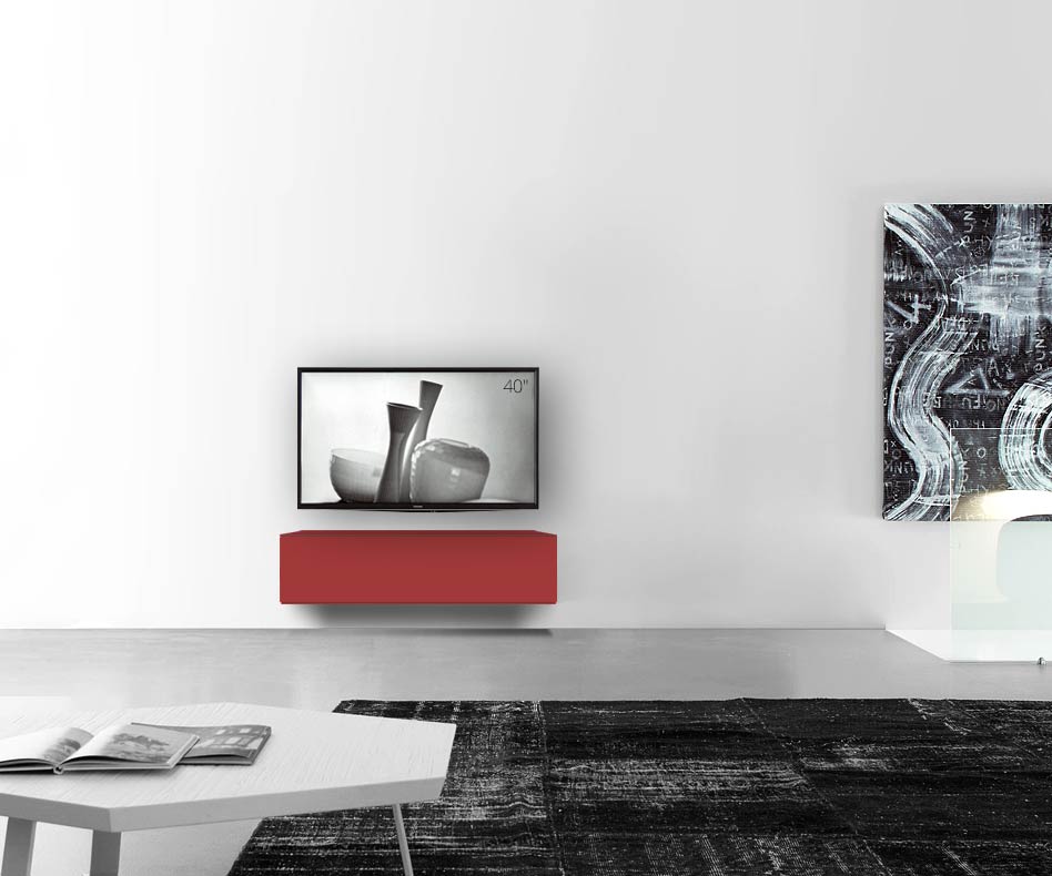 /Design Lowboard mur B120 H33 5 rouge mat /Design Lowboard mur B120 H33 5 rouge mat