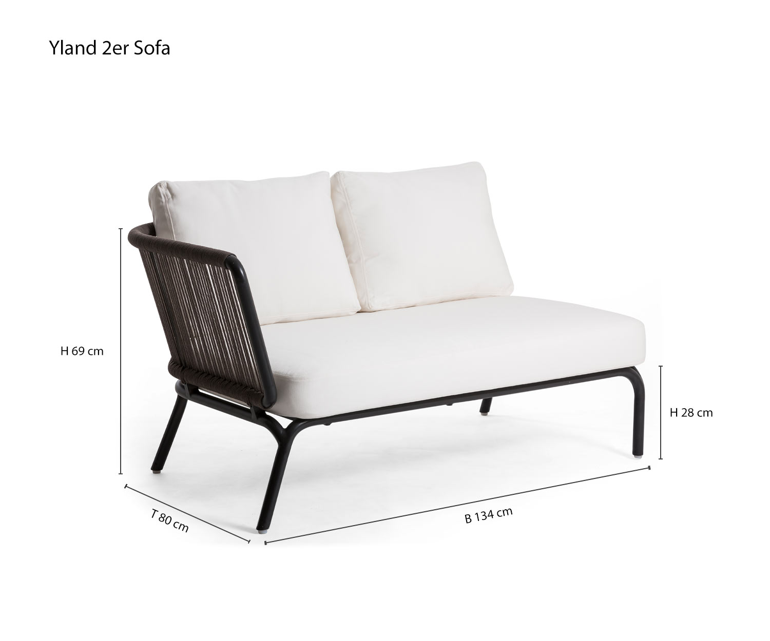 Yland Designer Canapé 2 places pour le jardin de Oasiq Tailles Esquisse Dimensions Yland Designer Canapé 2 places pour le jardin de Oasiq Tailles Esquisse Dimensions