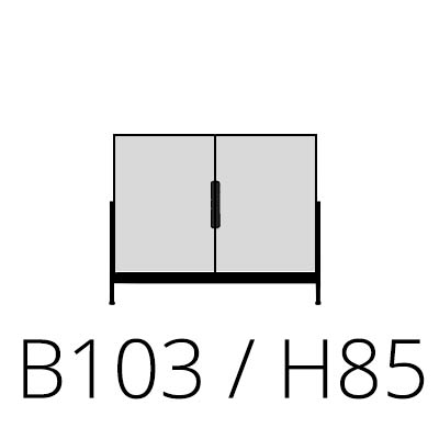 L 103 cm H 85 cm 2 portes