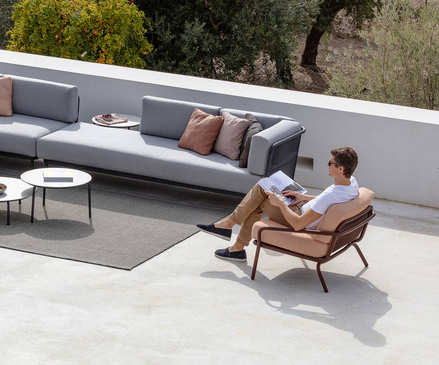 Todus Starling Design Fauteuil de loisir avec canapé de jardin Baza sur une terrasse
