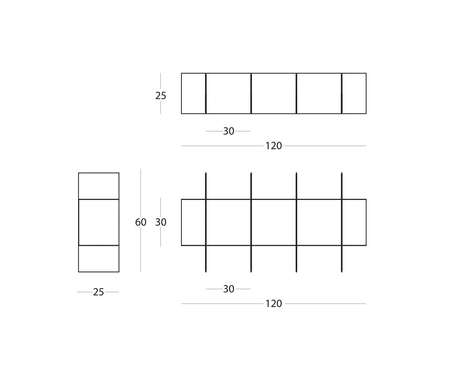 Innesto Bücherregal für die Wand aus Metall Maße Größen Größenangaben Innesto Bücherregal für die Wand aus Metall Maße Größen Größenangaben