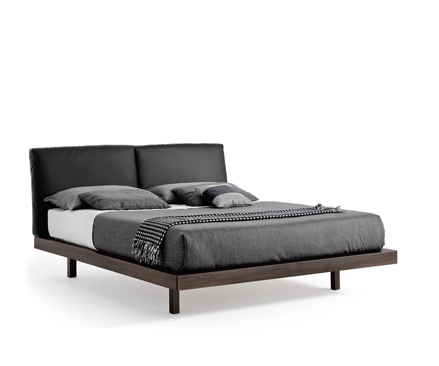 Novamobili Lit design Nido avec tour de lit en orme foncé