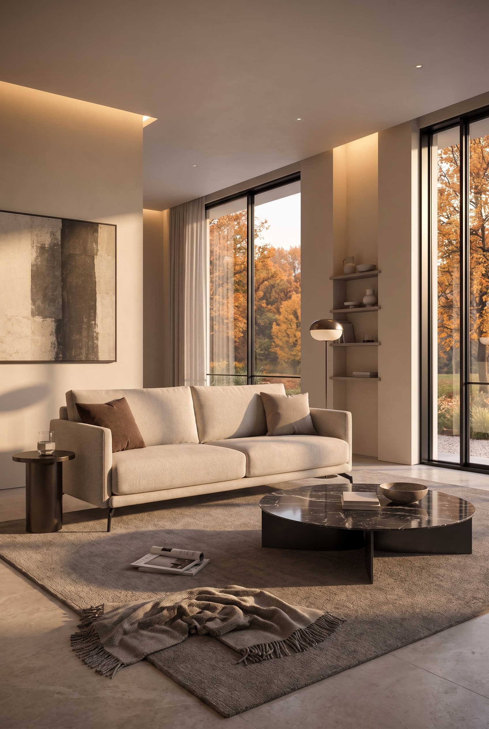 Das Livitalia Sofa Lisbora als gro&szlig;z&uuml;gige Eckkombination im offenen Wohnbereich