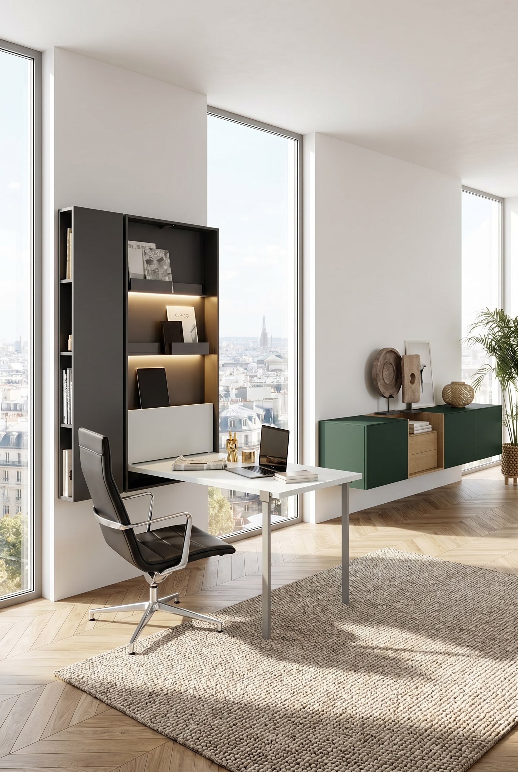 Merveille d'espace au mur : La table pliante