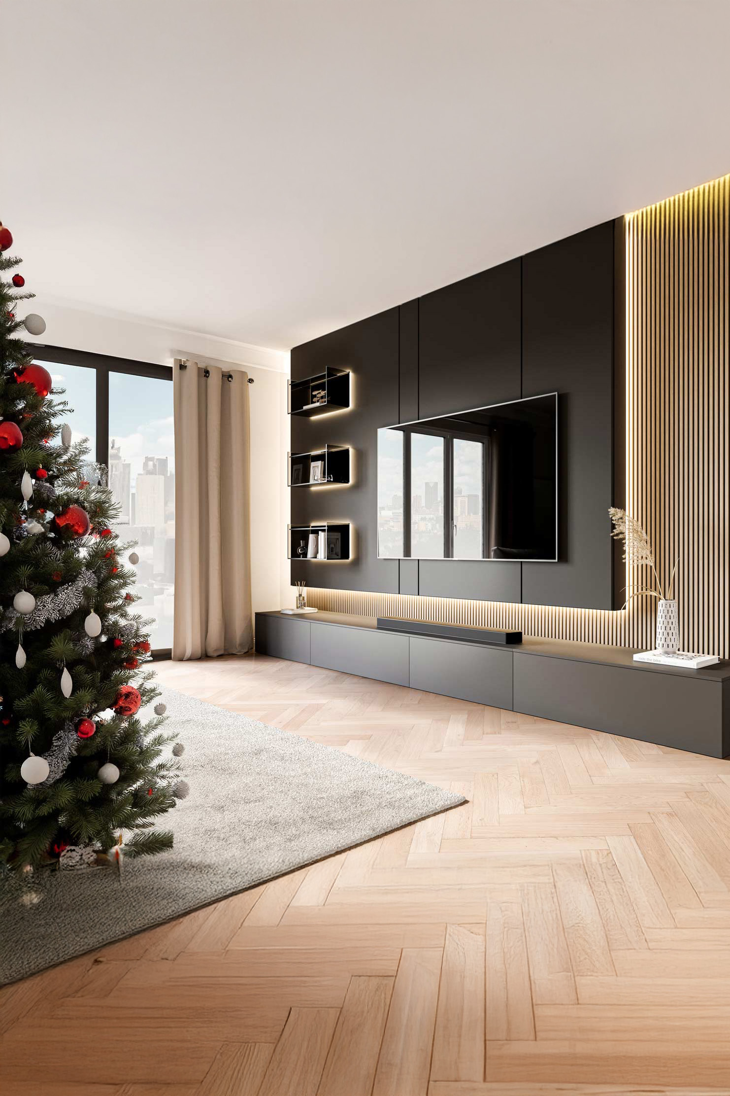 eclairage-de-noel-moderne-dans-le-salon
