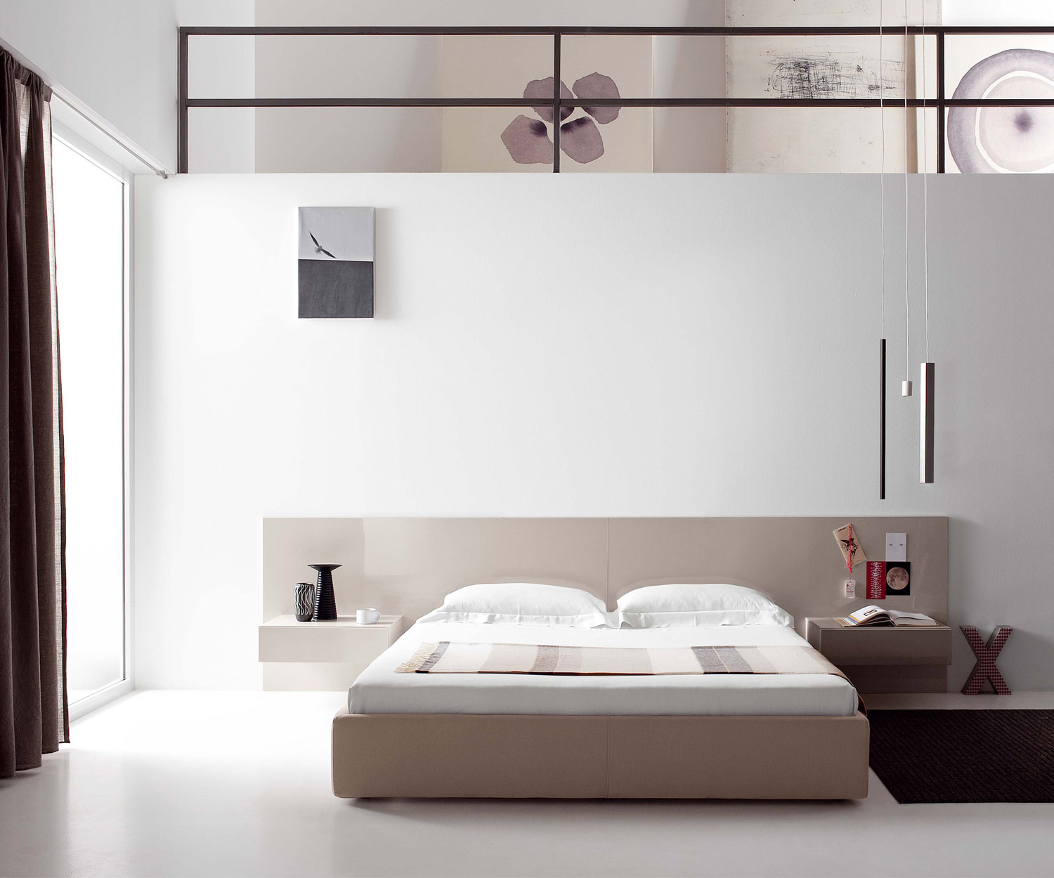 Novamobili Nachttisch Easy 1 Schublade hängend Beige Hochglanz Novamobili Nachttisch Easy 1 Schublade hängend Beige Hochglanz