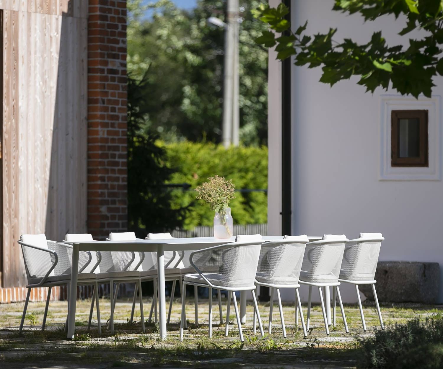 Todus Condor Design Chaise à accoudoirs avec structure blanche et revêtement rembourré blanc