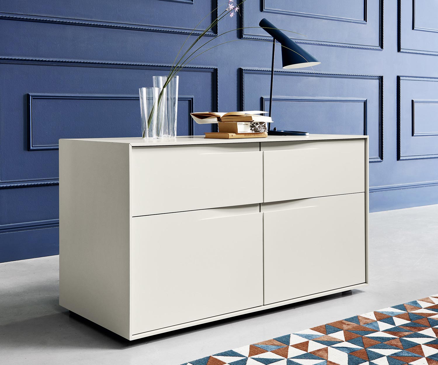 Exklusive Livitalia Vela Design Kommode in Weiß Matt Exklusive Livitalia Vela Design Kommode in Weiß Matt