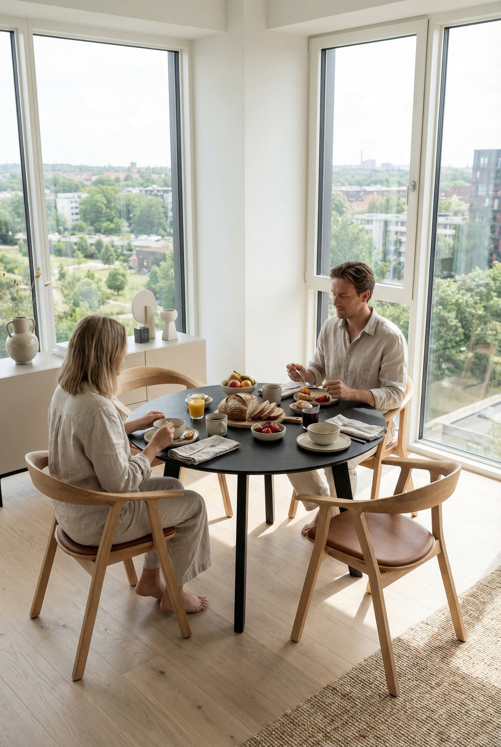 Minimalistischer Holzesstisch Prostoria Rhomb