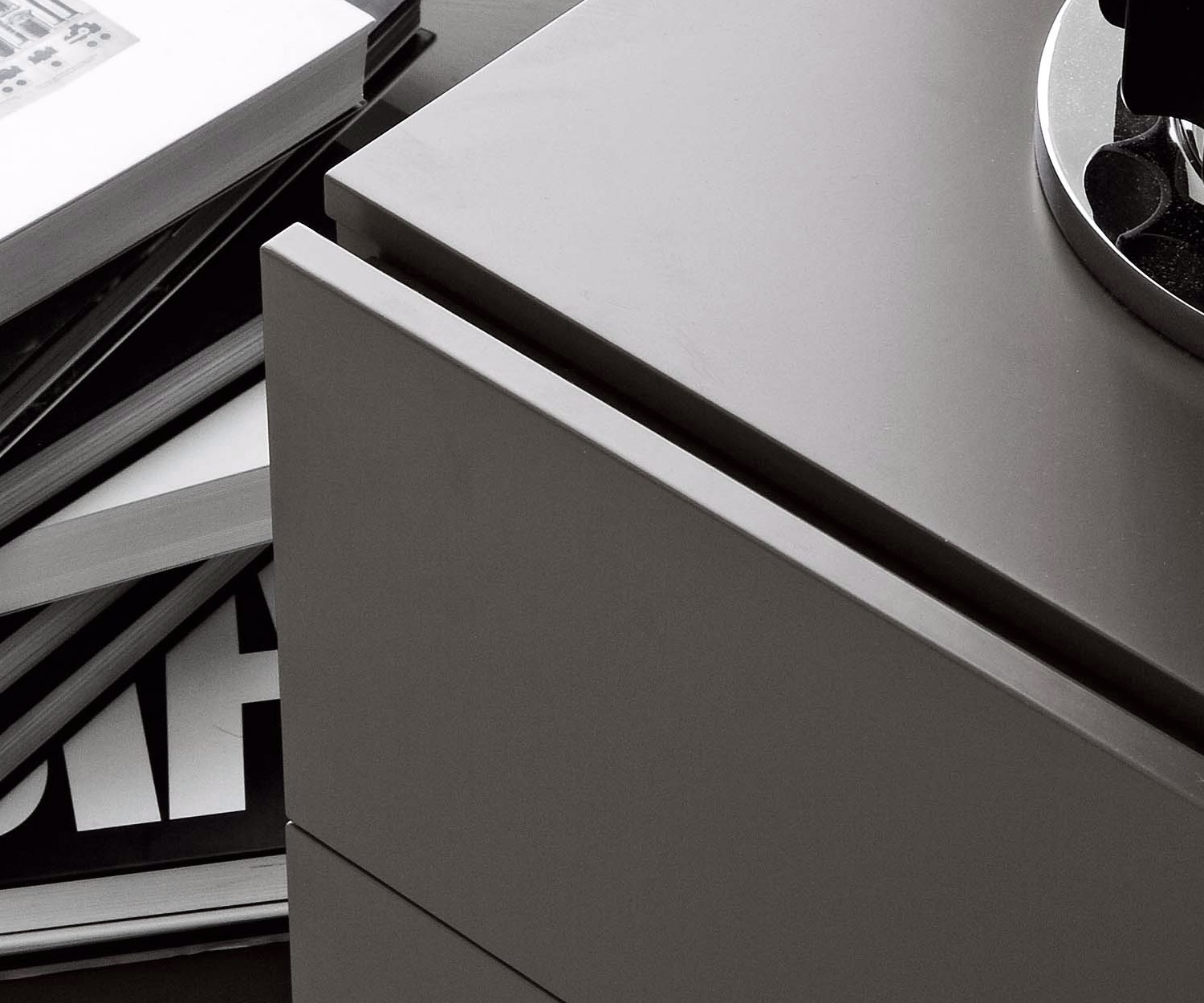 Exclusif Novamobili Easy 2 tiroirs table de nuit design en gris foncé