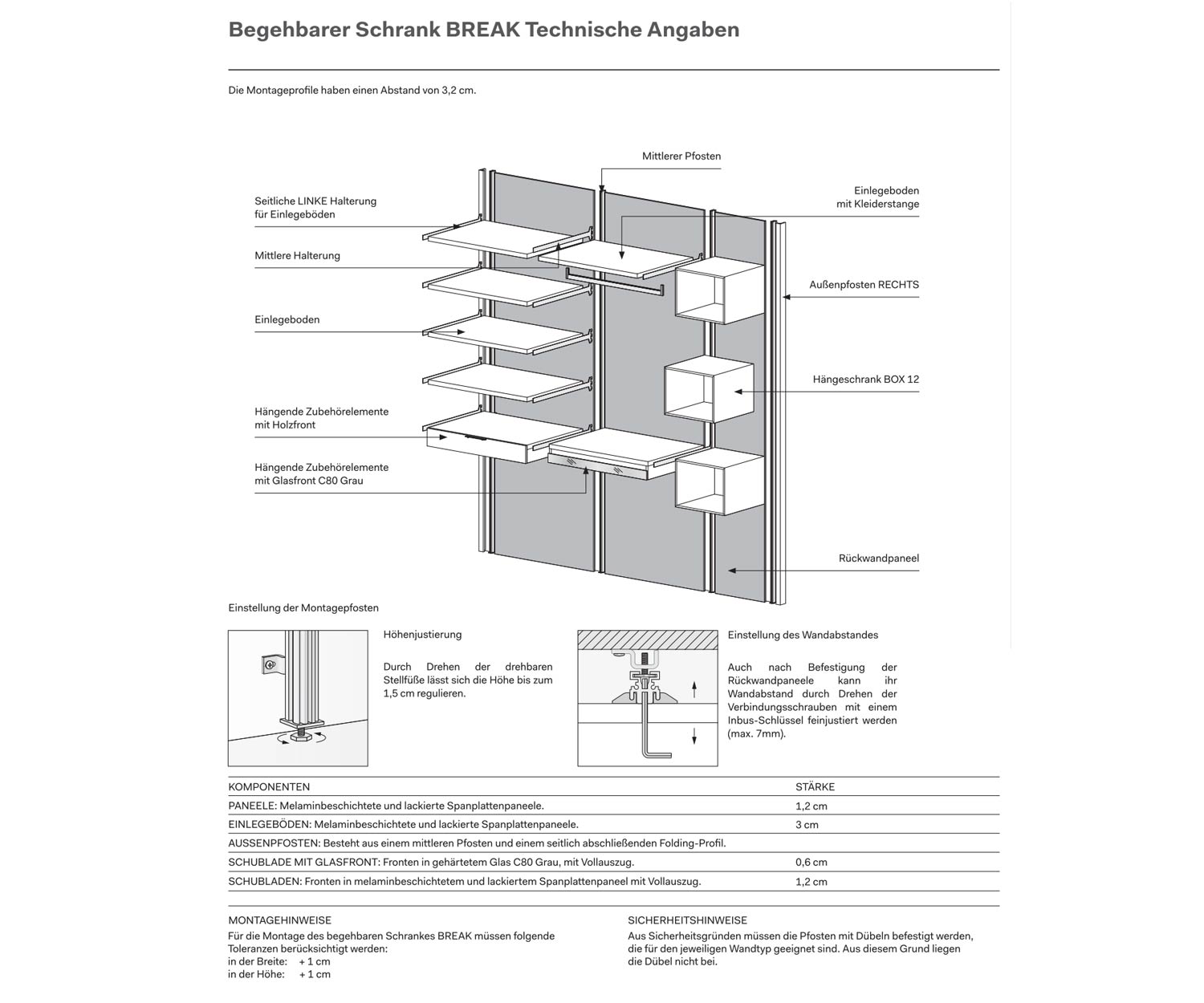 Begehbarer Kleiderschrank Break Technische Daten Begehbarer Kleiderschrank Break Technische Daten