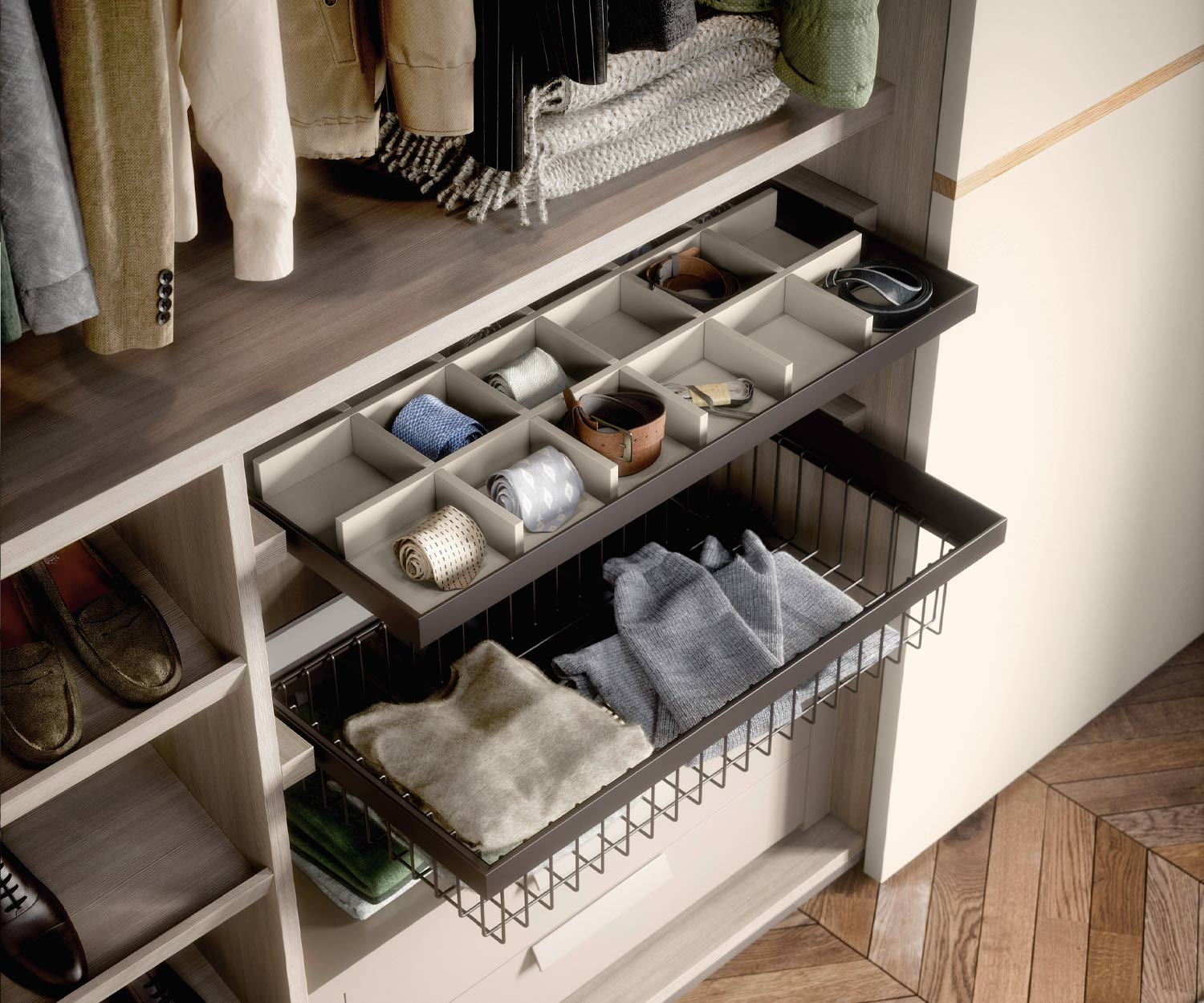 Novamobili Kleiderschrank Zubehör Armadi Krawattenfach ausziehbar Novamobili Kleiderschrank Zubehör Armadi Krawattenfach ausziehbar