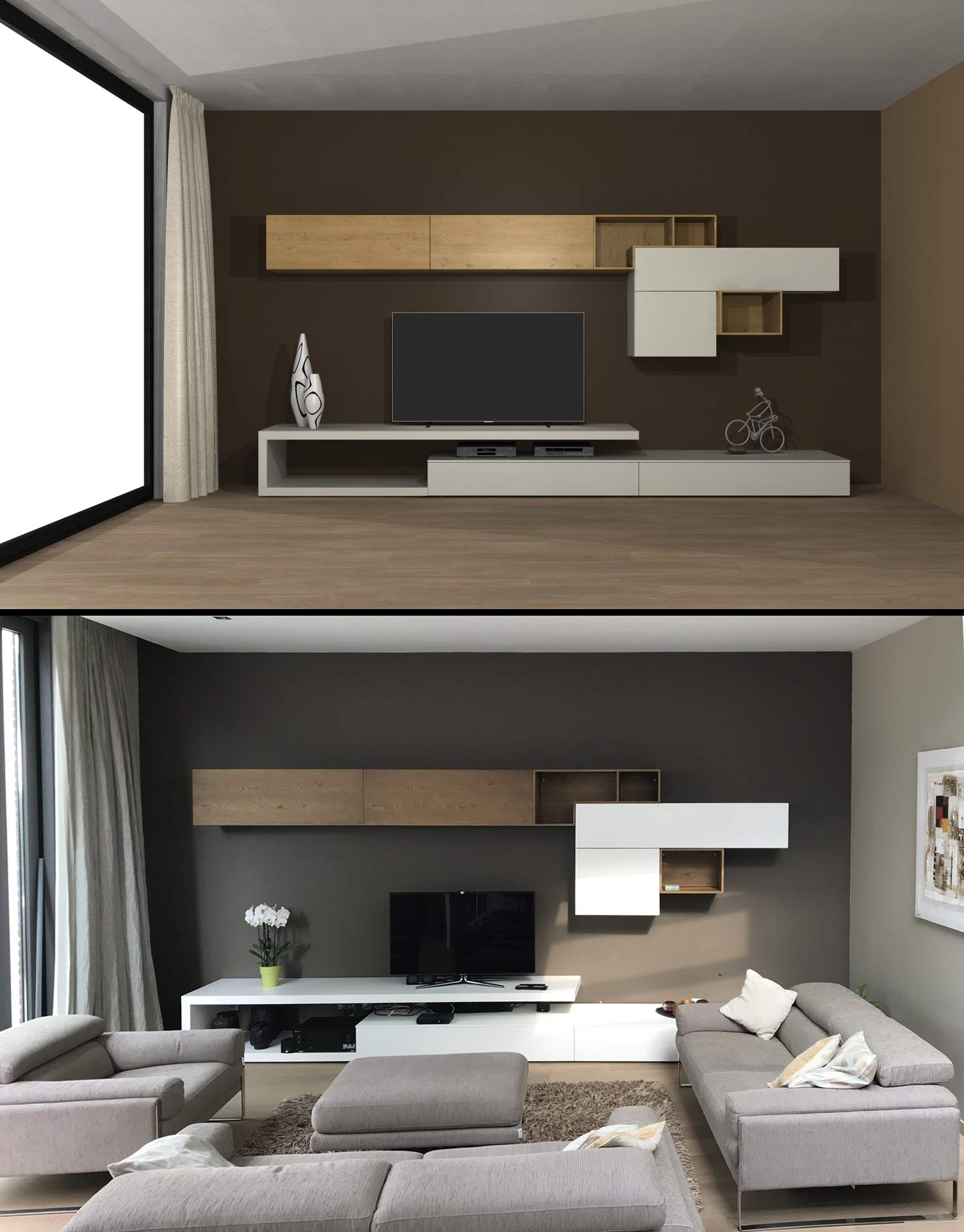 Meuble-paroi personnalisé C22