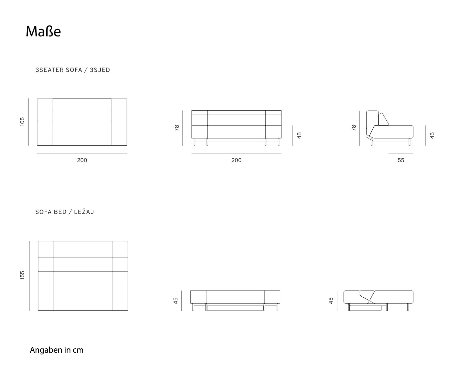 Prostoria Schlafsofa Pil low Skizze Maße Größen Prostoria Schlafsofa Pil low Skizze Maße Größen