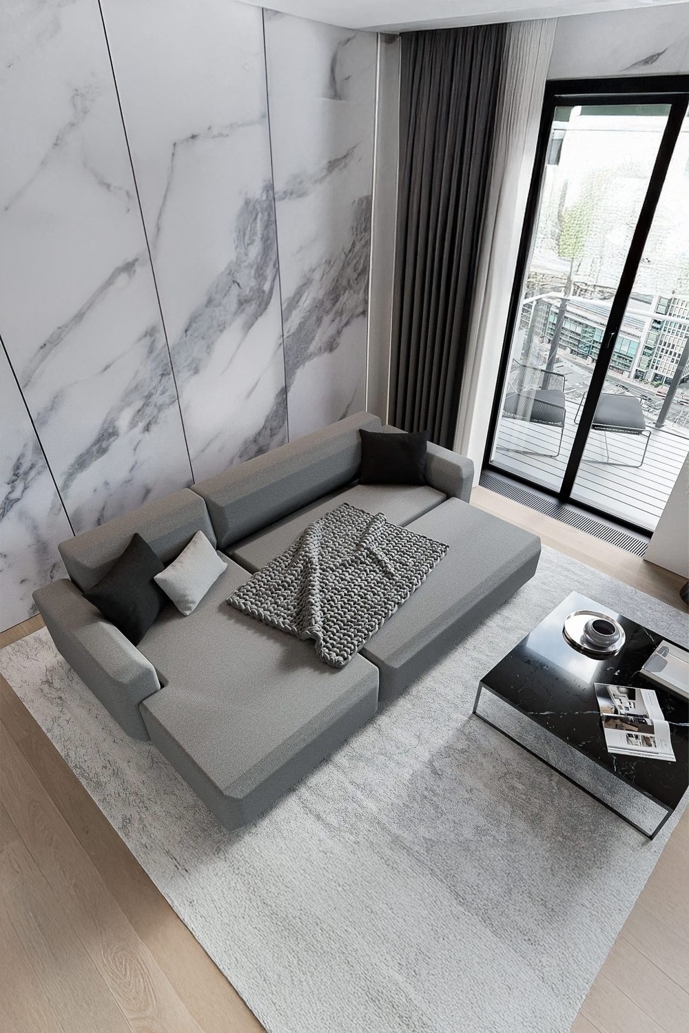 wohnzimmer-mit-wenigen-massiven-moebeln-im-zentrum