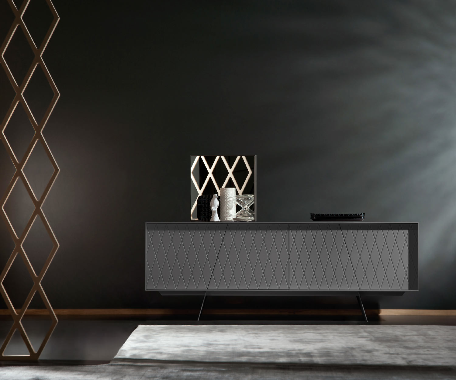 al2 e klipse 003 Sideboard Largeur 200 cm Corps gris foncé