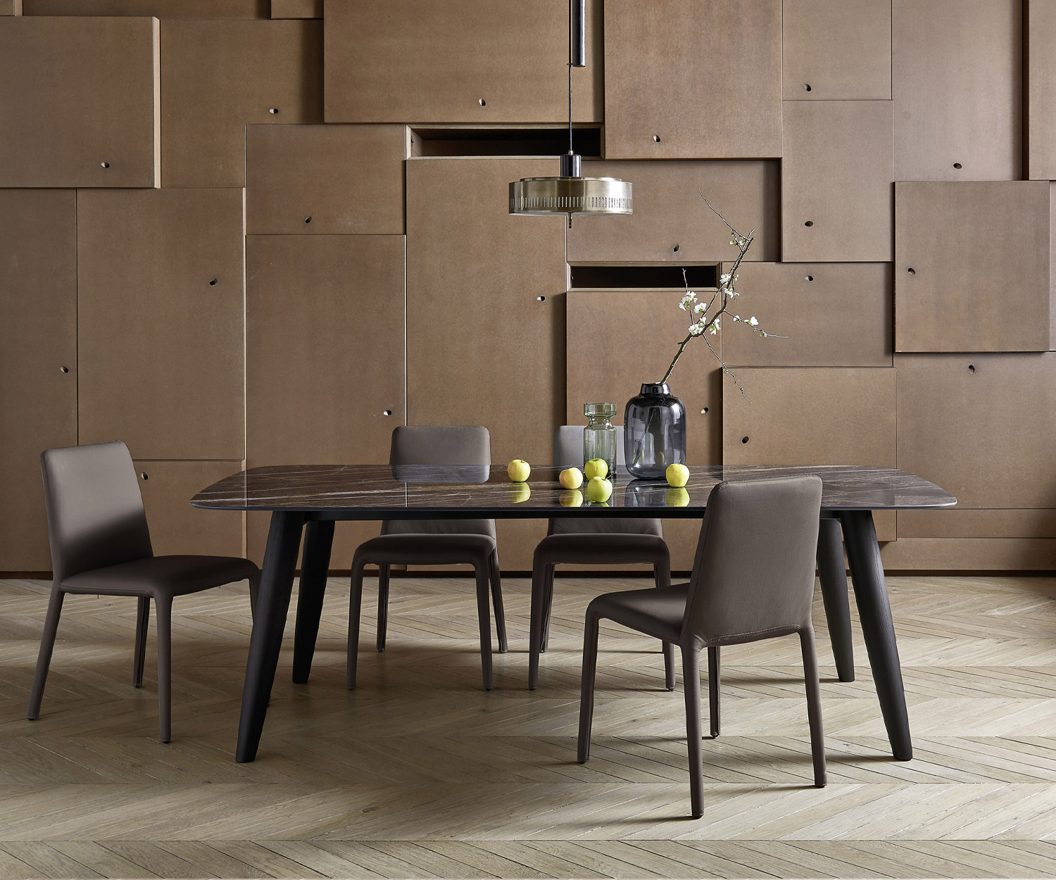 Exclusif Livitalia Convivio Design Table de salle à manger Céramique Plateau Frêne Bois