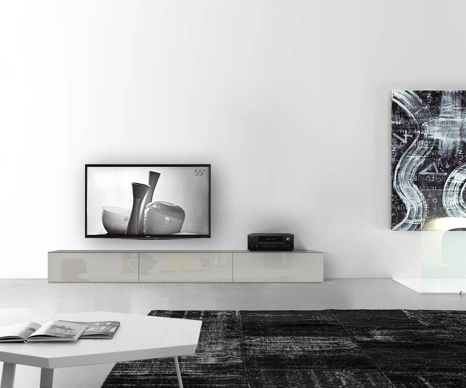 /Design Lowboard Boden B270 H35 glanz hellgrau /Design Lowboard Boden B270 H35 glanz hellgrau