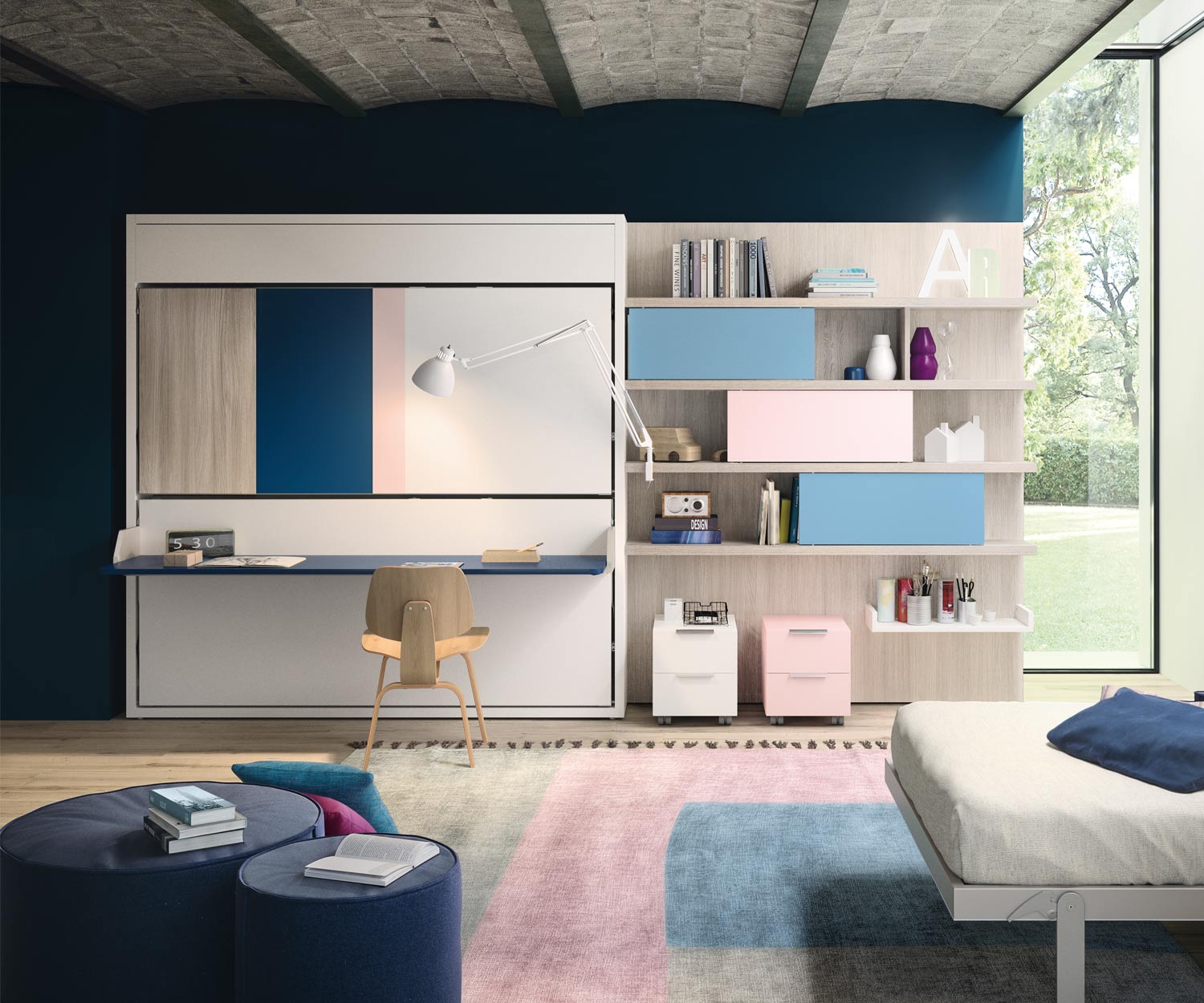 Exclusif KALI DUO 1943 / 2200 Lit escamotable design avec bureau Exclusif KALI DUO 1943 / 2200 Lit escamotable design avec bureau