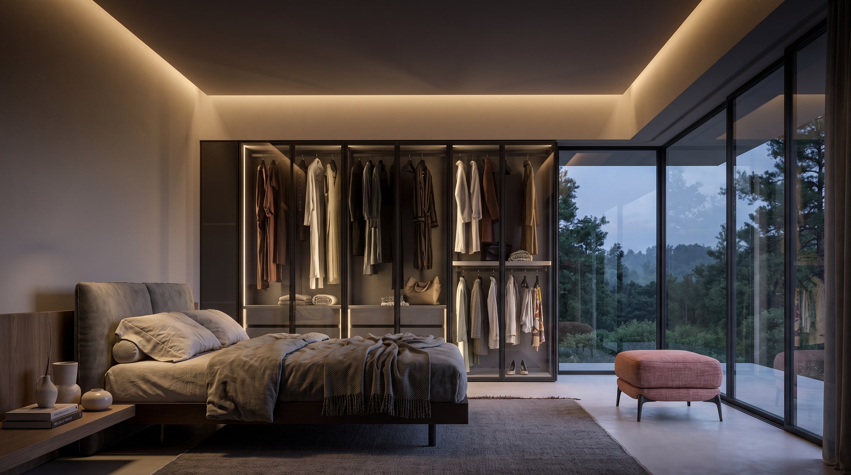 Quiet Luxury im Schlafzimmer: Warum Interior-Designer jetzt auf getöntes Glas setzen Quiet Luxury im Schlafzimmer: Warum Interior-Designer jetzt auf getöntes Glas setzen