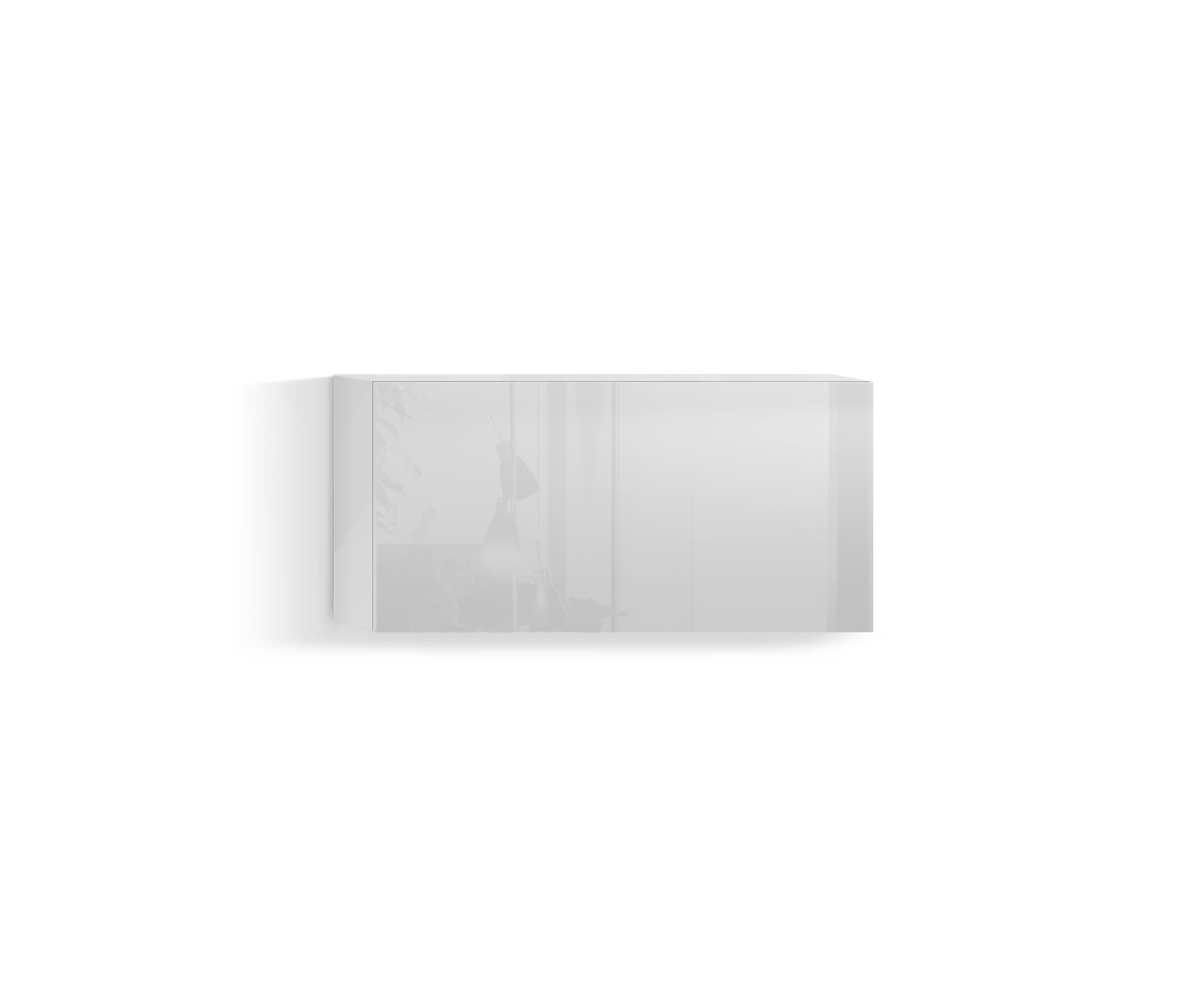 Armoire suspendue design salon Horizontal H32 L60 en bas blanc400 Armoire suspendue design salon Horizontal H32 L60 en bas blanc400