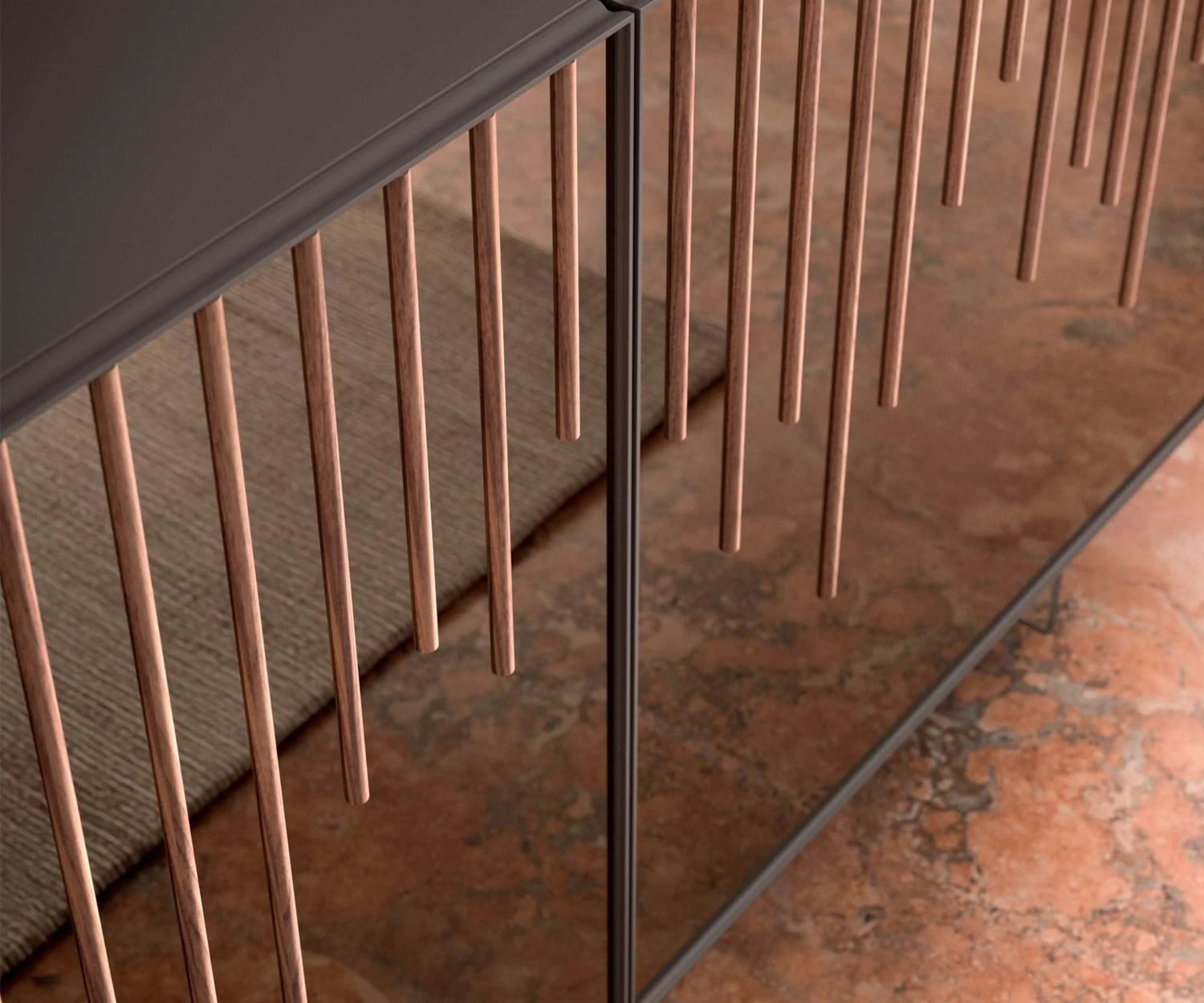 Design Sideboard mit spiegel glas front rauch Design Sideboard mit spiegel glas front rauch