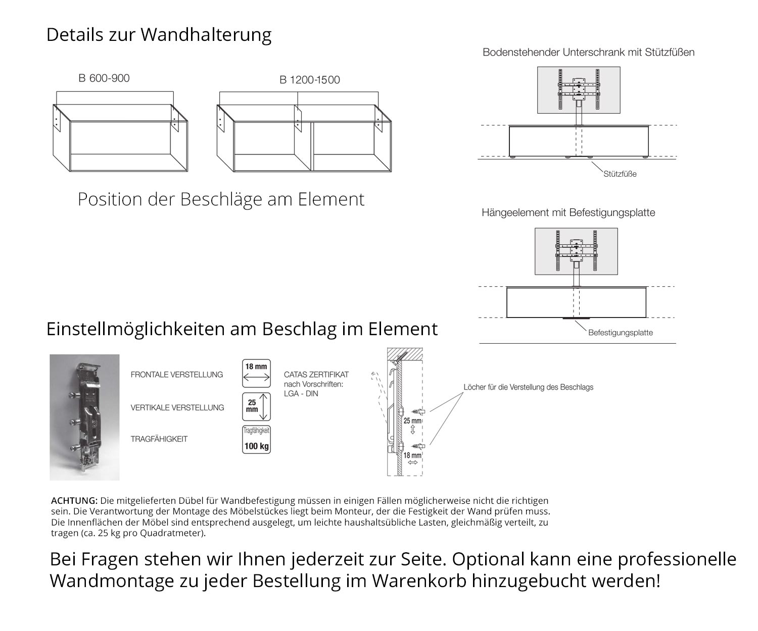 Livitalia Vesa Design Lowboard Konfigurator Wandhalterung Montagehinweis Livitalia Vesa Design Lowboard Konfigurator Wandhalterung Montagehinweis