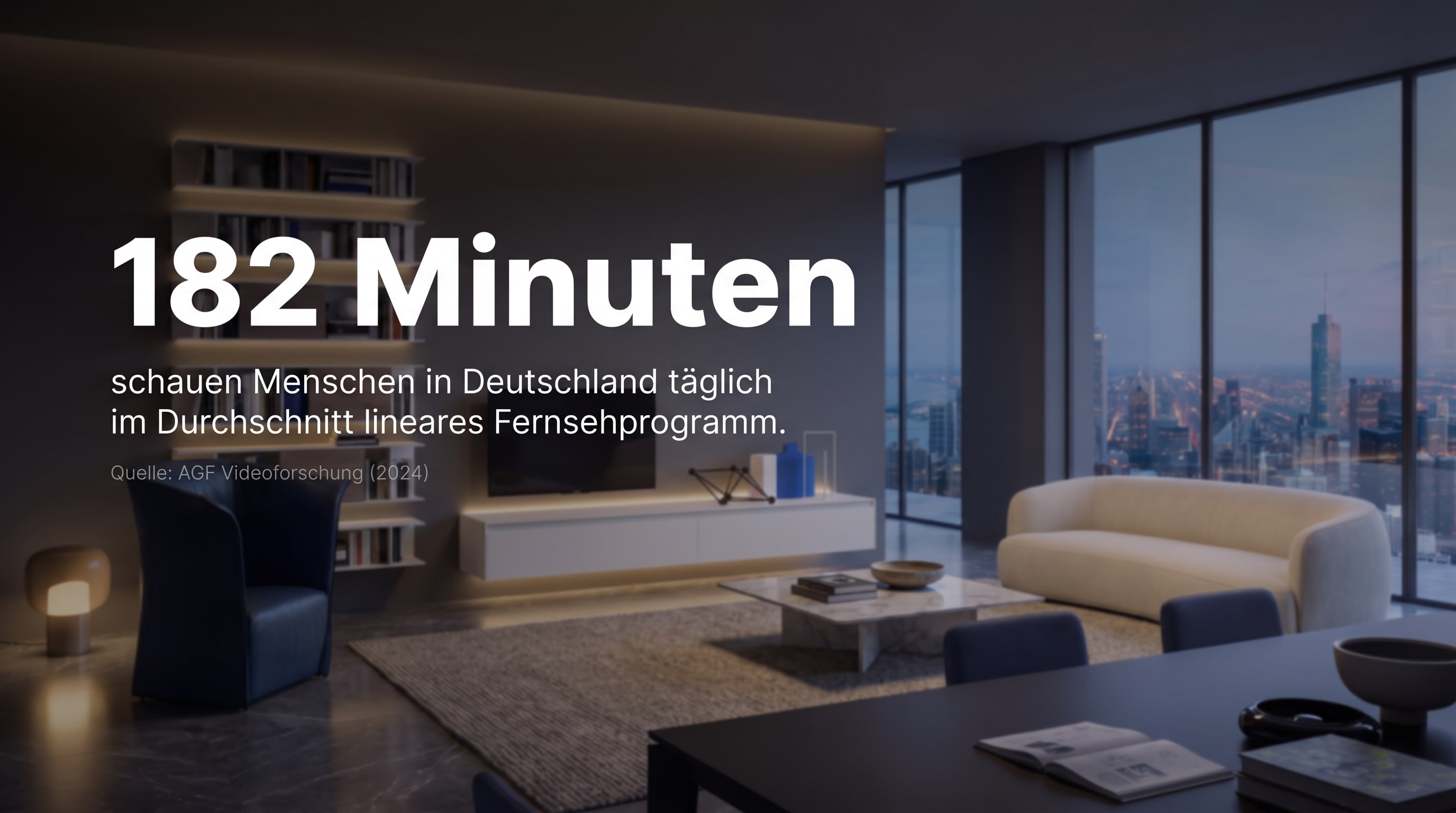 182 Minuten – les gens en Allemagne regardent en moyenne la télévision linéaire chaque jour.