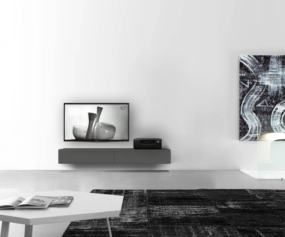 /Design Lowboard mur L180 H25 5 gris foncé mat /Design Lowboard mur L180 H25 5 gris foncé mat