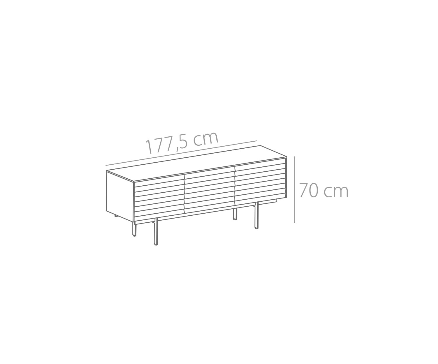 Punt Sussex Sideboard avec pieds L177 Esquisse Punt Sussex Sideboard avec pieds L177 Esquisse