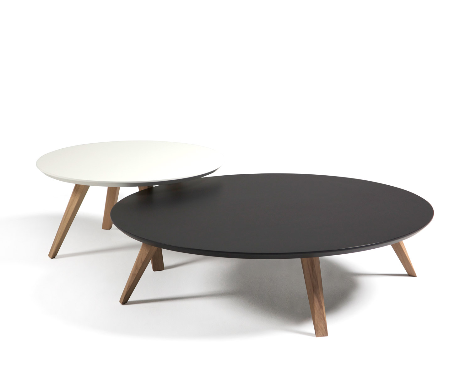 Table d'appoint moderne ronde Prostoria Design en blanc et noir