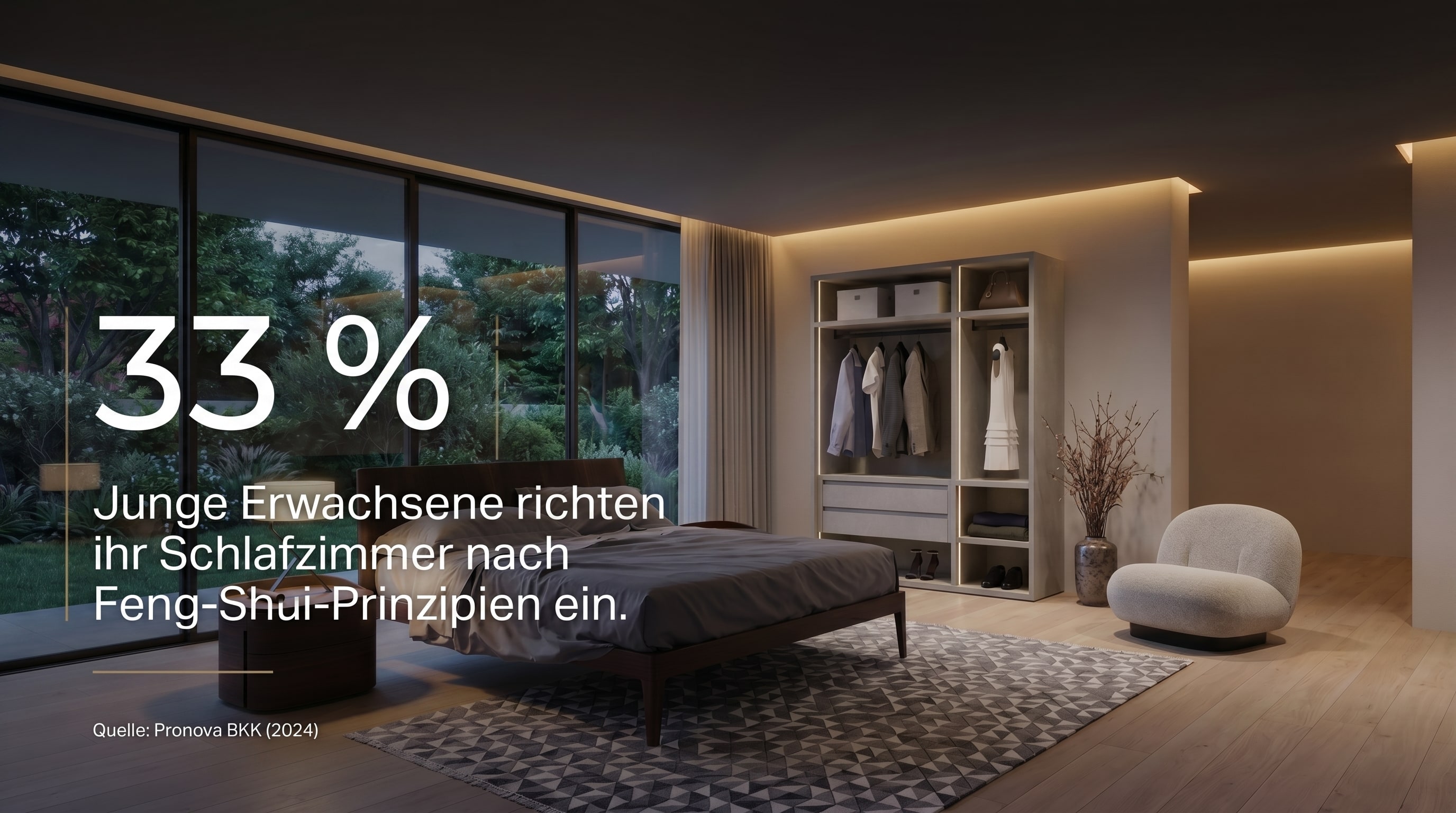 33 % &ndash; Junge Erwachsene richten ihr Schlafzimmer nach Feng-Shui-Prinzipien ein.