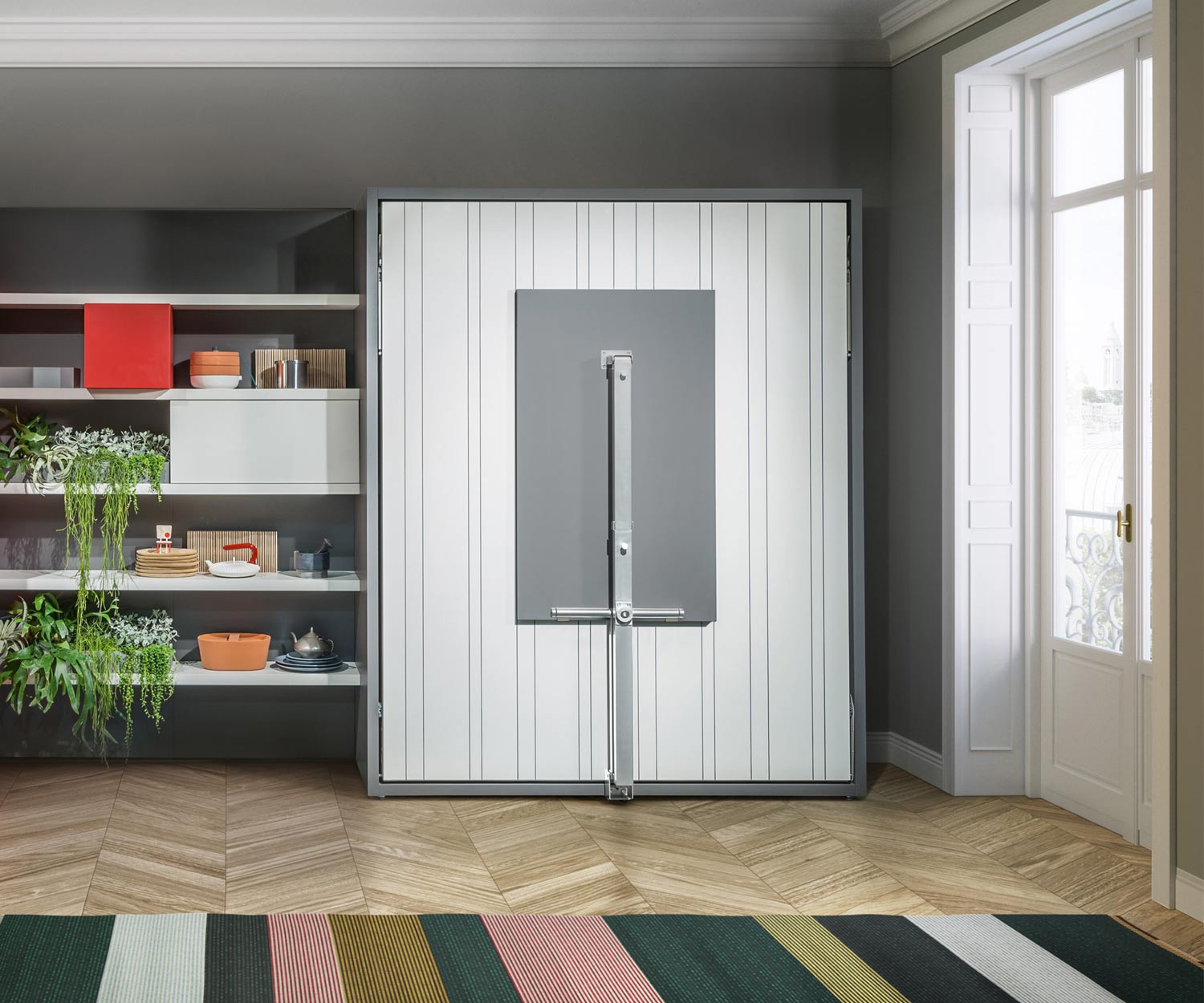 Penelope 2 Lit armoire design avec table à manger pliante Penelope 2 Lit armoire design avec table à manger pliante