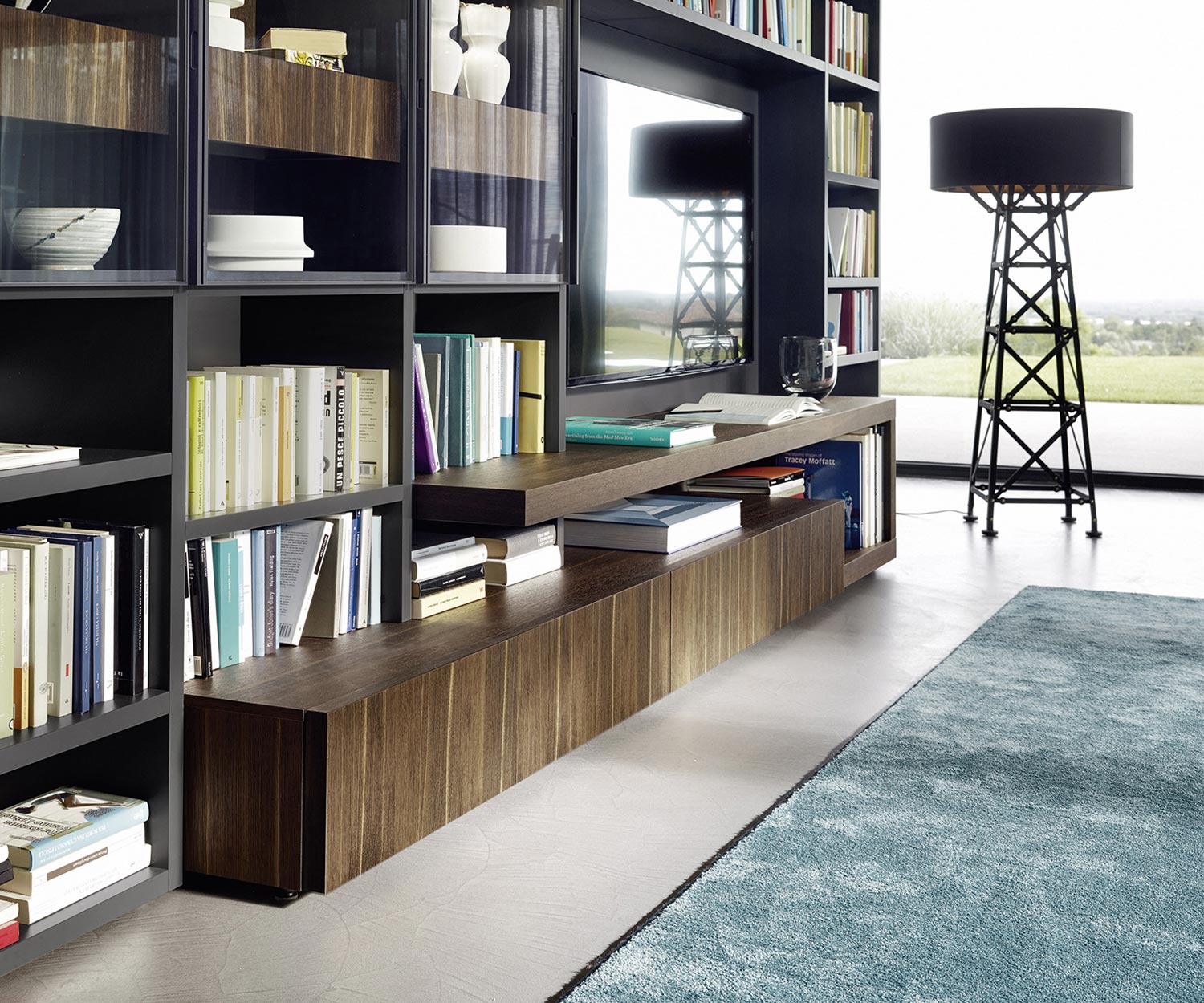 Haute qualité Livitalia Bibliothèque C58 Armoire à portes rabattables Haute qualité Livitalia Bibliothèque C58 Armoire à portes rabattables