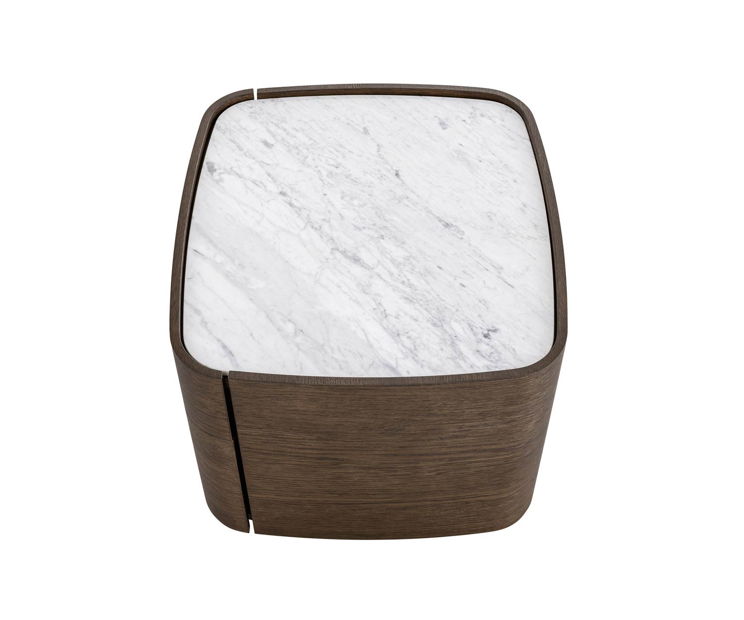Novamobili Table de nuit Norman 2 tiroirs chêne terra N01 avec plateau en marbre Novamobili Table de nuit Norman 2 tiroirs chêne terra N01 avec plateau en marbre