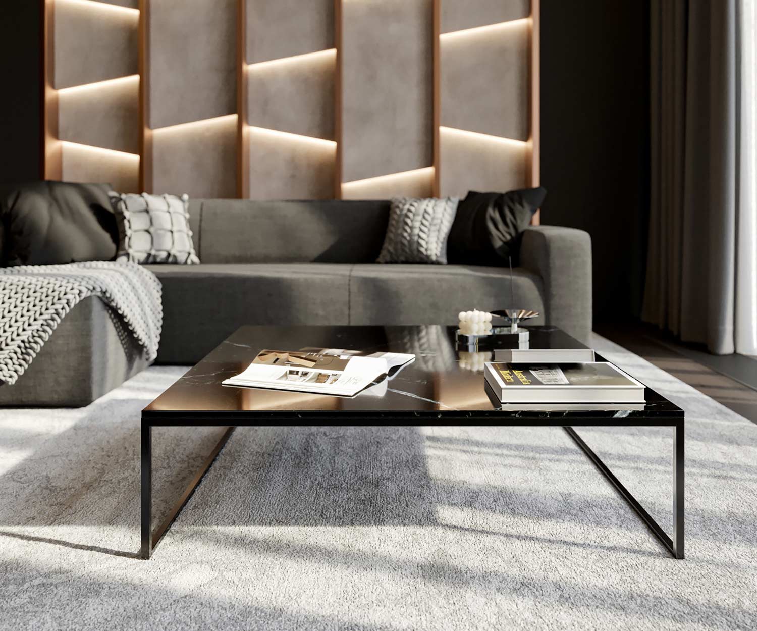 Modern Couchtisch Marmor Design Black Modern Couchtisch Marmor Design Black