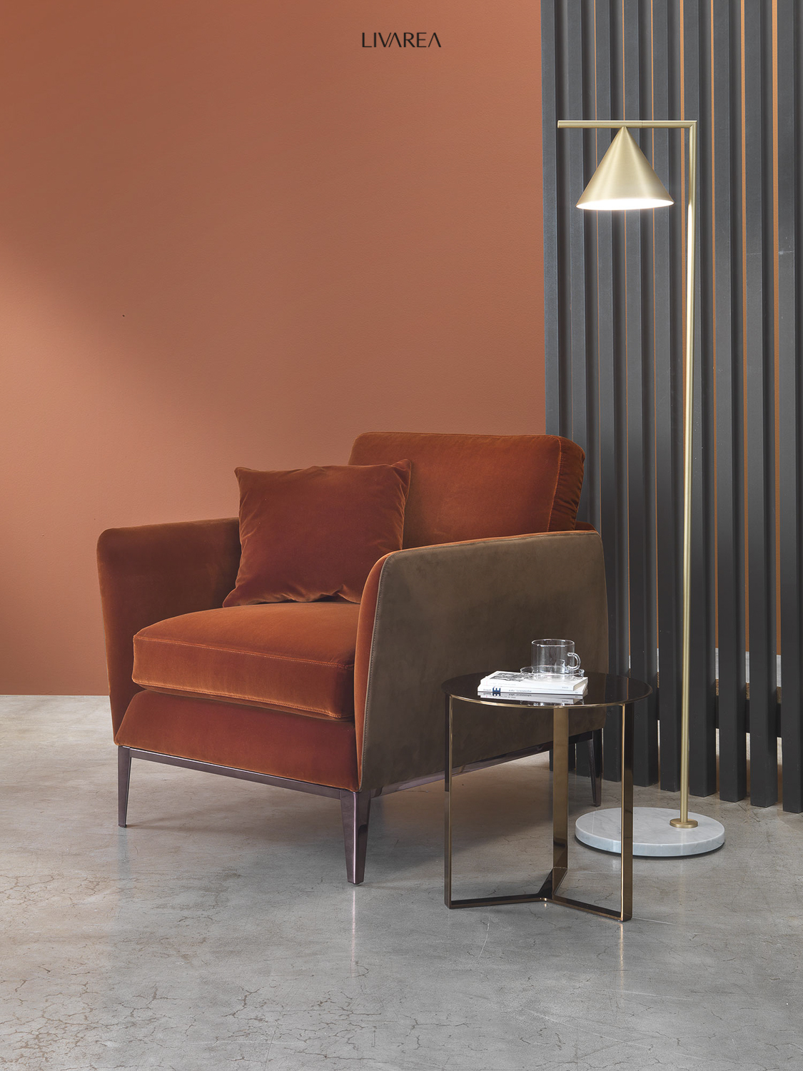 Fauteuil confortable recouvert de velours Fauteuil confortable recouvert de velours