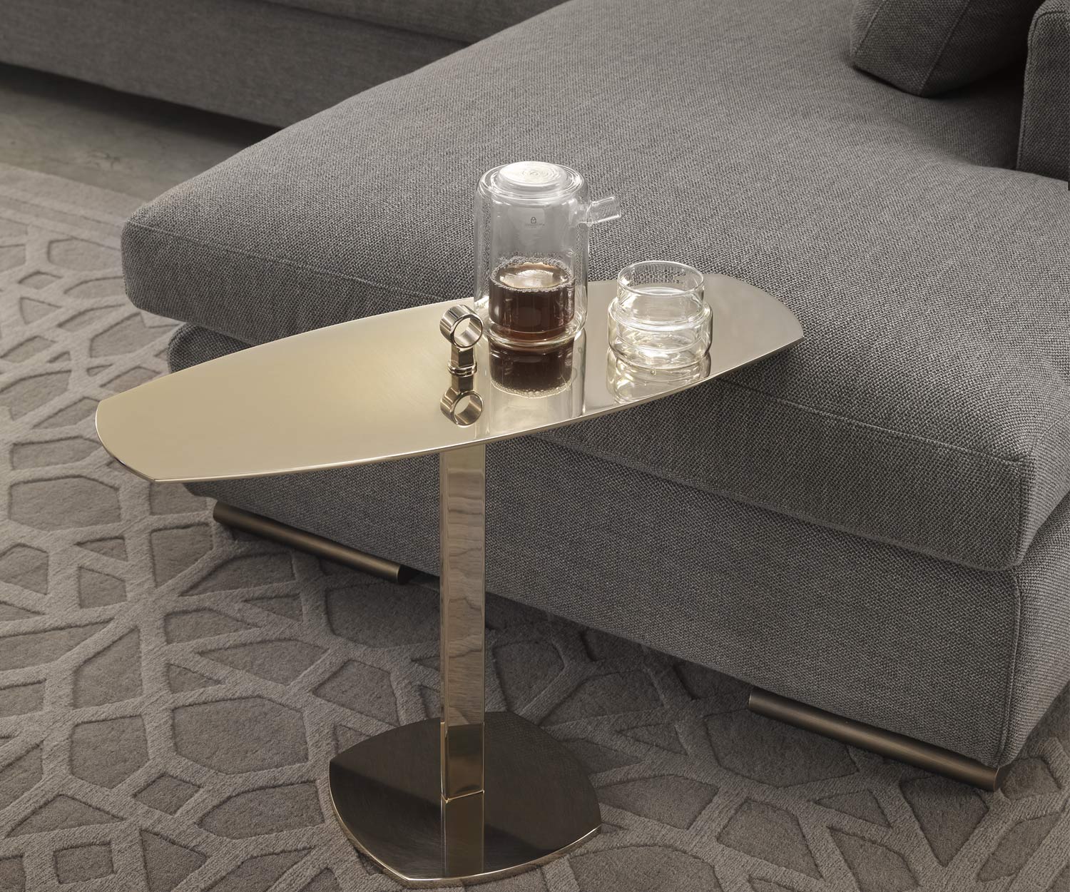 Modernes Marelli Designer Sofa Jack mit Chaiselongue in Grau