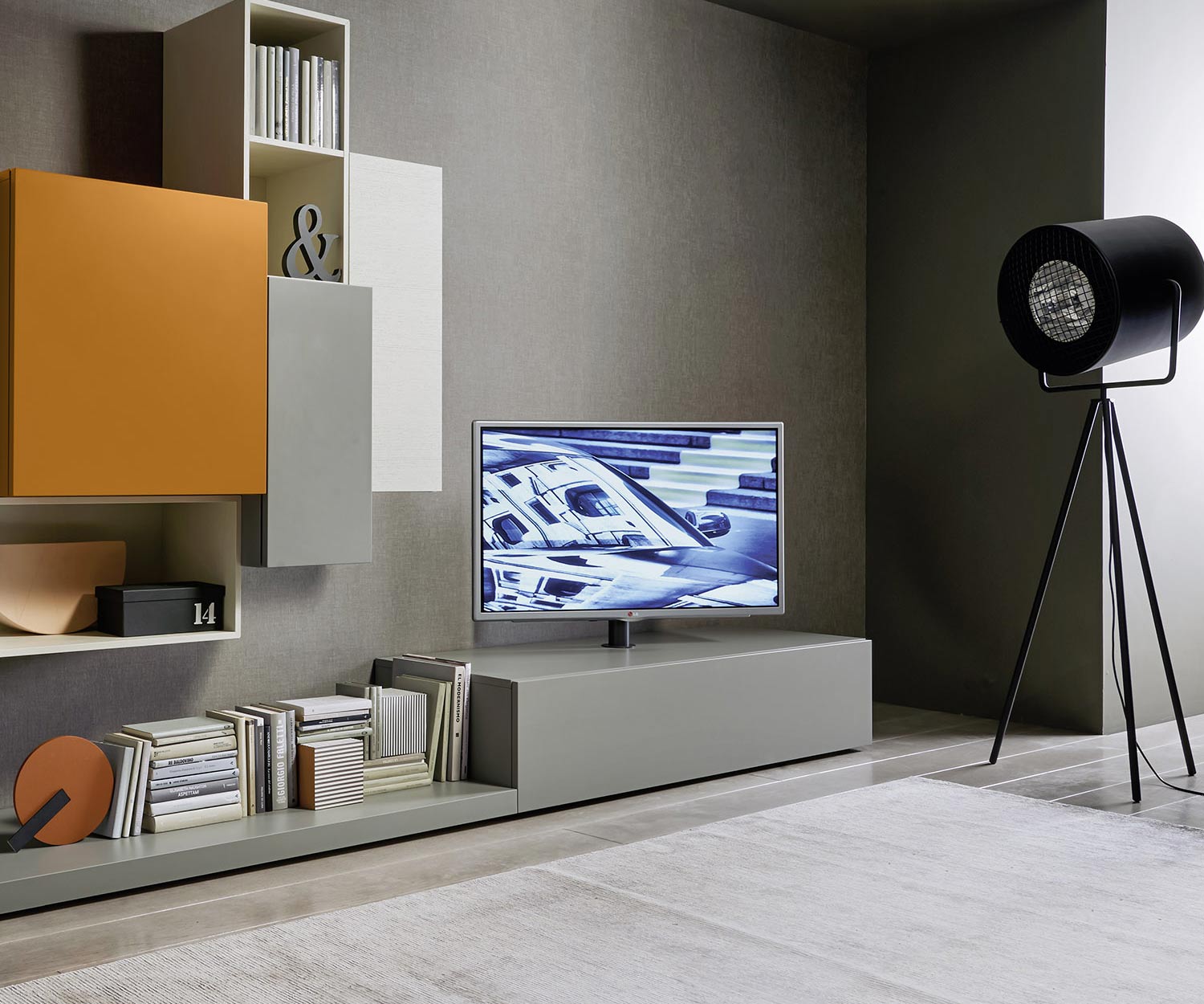 Hochwertiges Livitalia Design Vesa Design Lowboard TV Möbel mit drehbarer TV Halterung Hochwertiges Livitalia Design Vesa Design Lowboard TV Möbel mit drehbarer TV Halterung