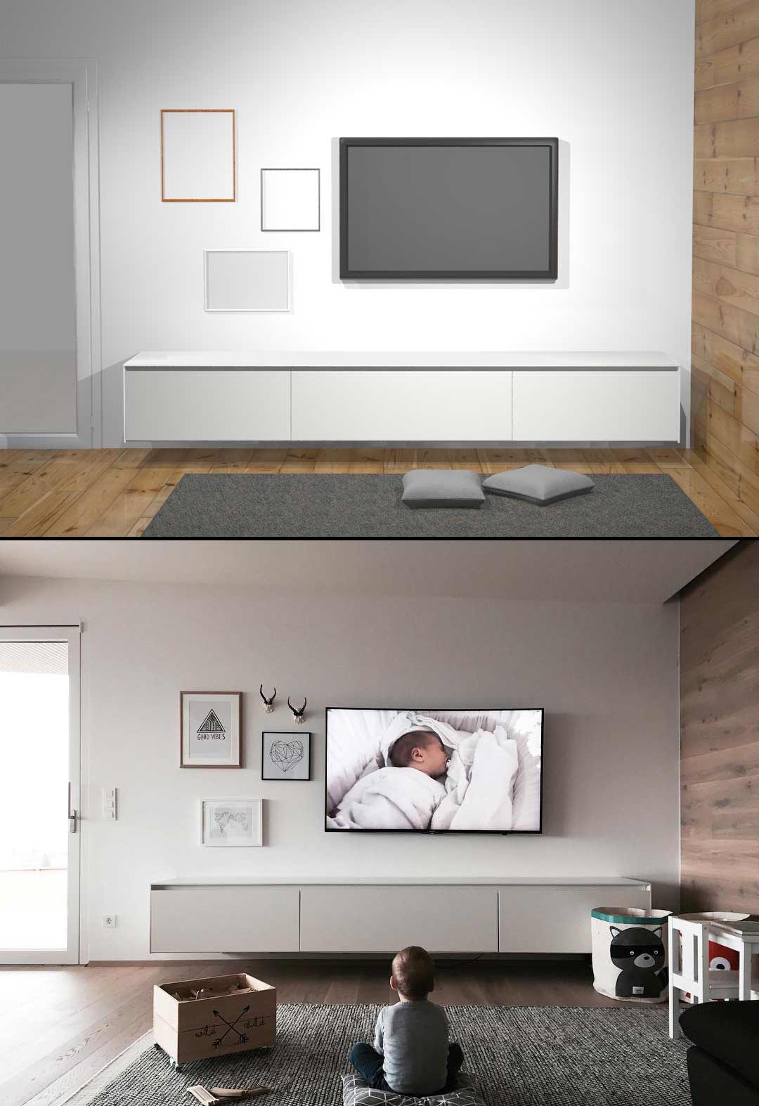 Buffet TV blanc personnalisé