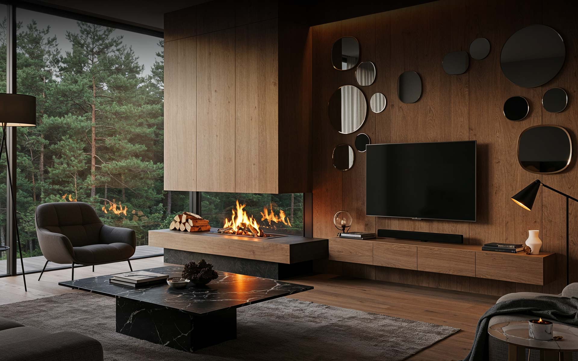 12 moderne Ideen für ein Wohnzimmer mit Kamin
