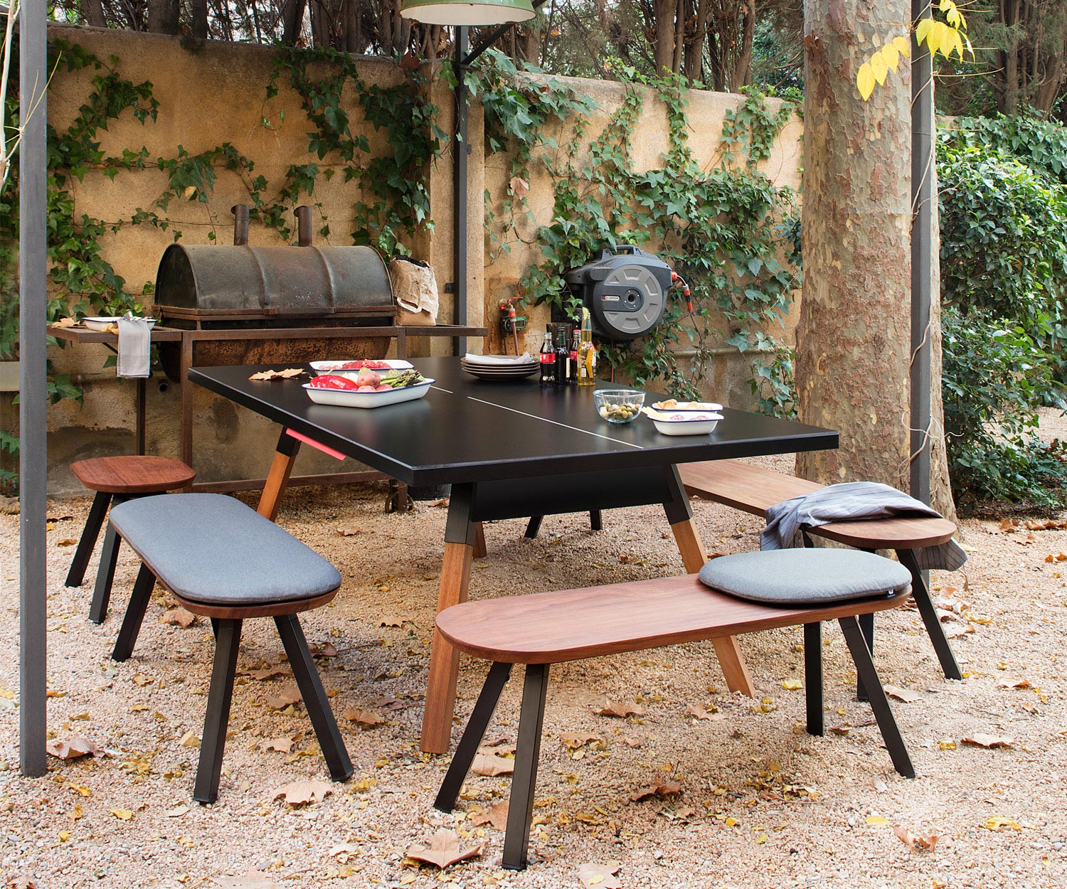 Moderne RS Barcelona Ping Pong Bank Outdoor Noir Moderne RS Barcelona Ping Pong Bank Outdoor Noir