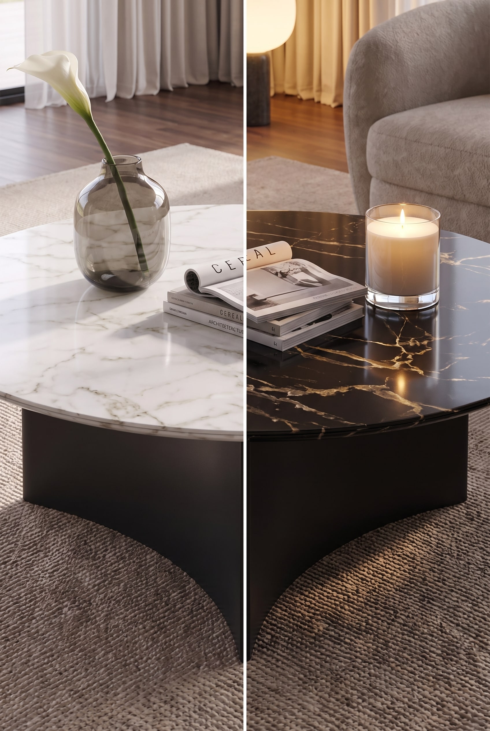 Comparaison des plaques de c&eacute;ramique Fusion White et Noir Desir