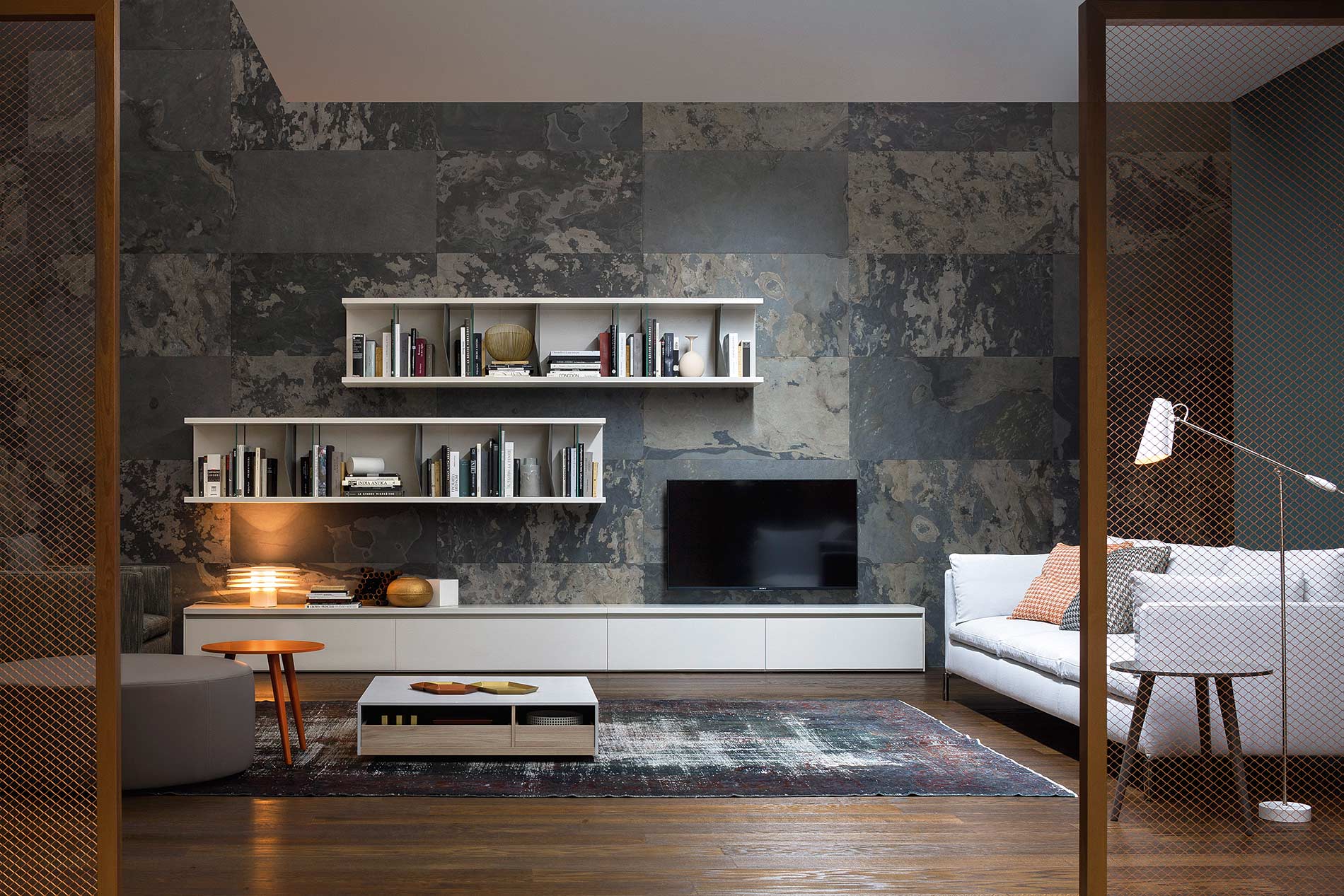 Luxus Wohnzimmer mit Design TV Lowboard