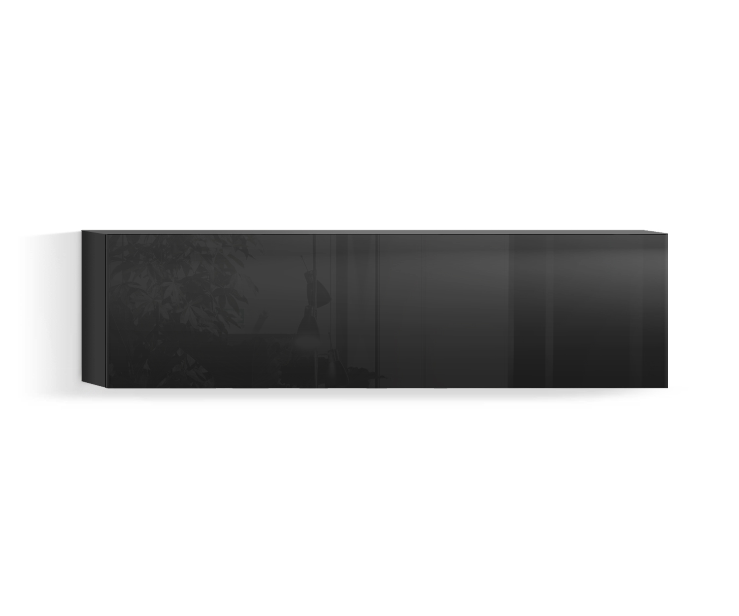Design Wohnzimmer Hängeschrank Horizontal H32 B120 unten schwarz418