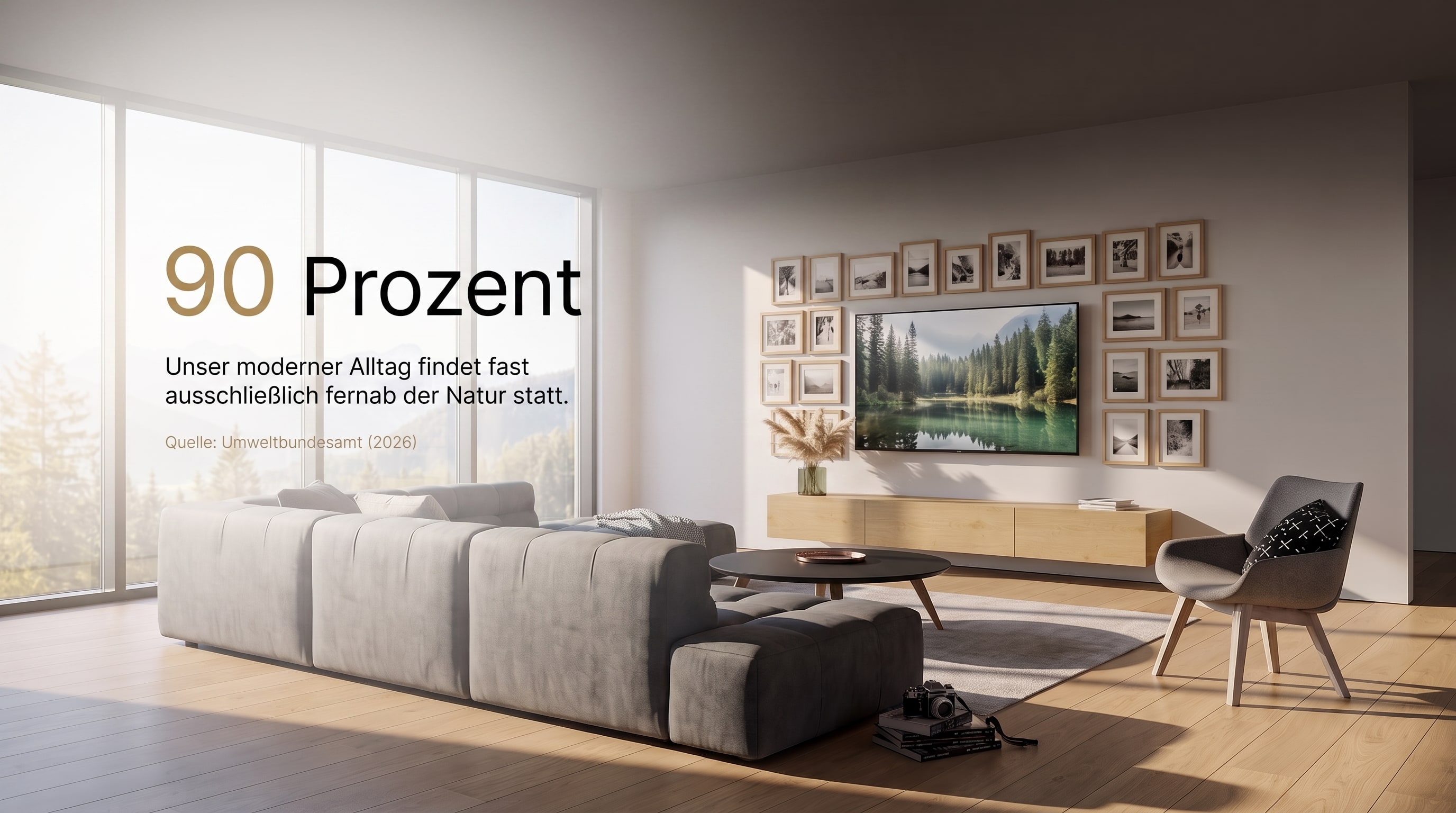 90 Prozent &ndash; Unser moderner Alltag findet fast ausschlie&szlig;lich fernab der Natur statt.