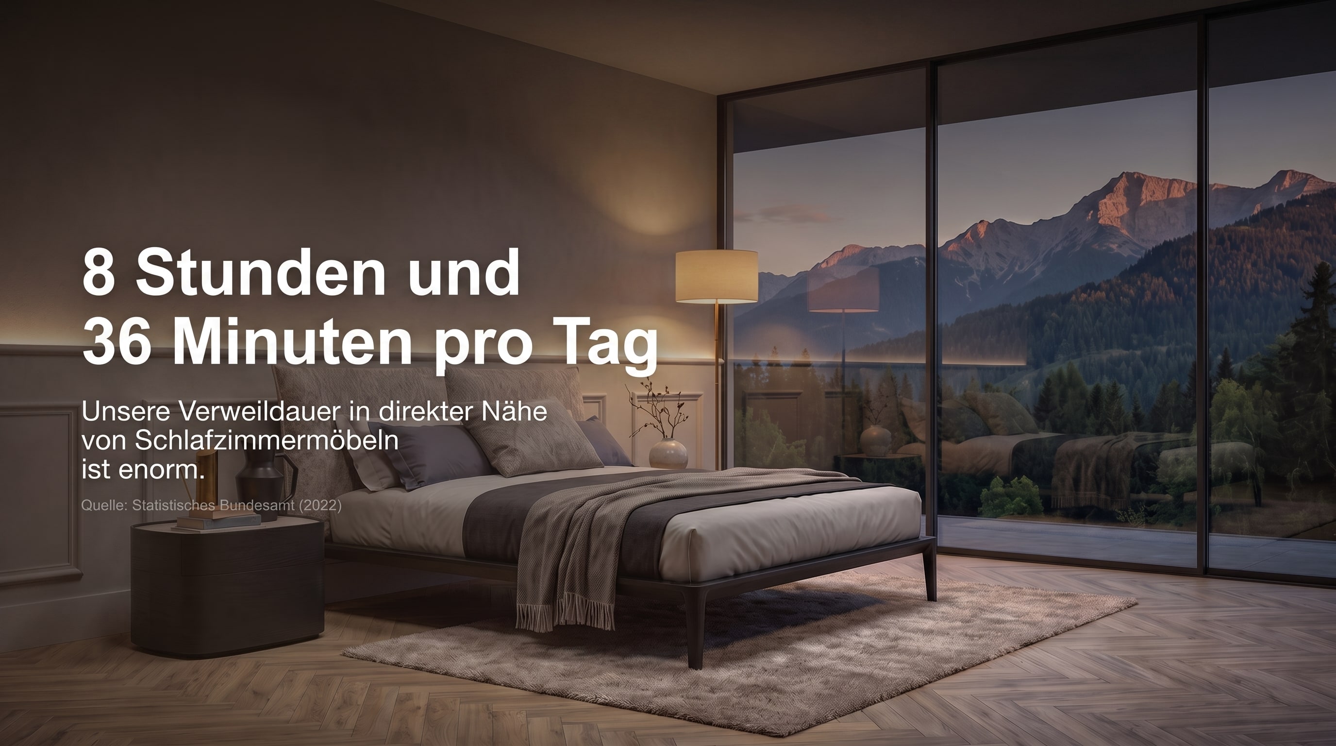 8 Stunden und 36 Minuten pro Tag – Unsere Verweildauer in direkter Nähe von Schlafzimmermöbeln ist enorm.