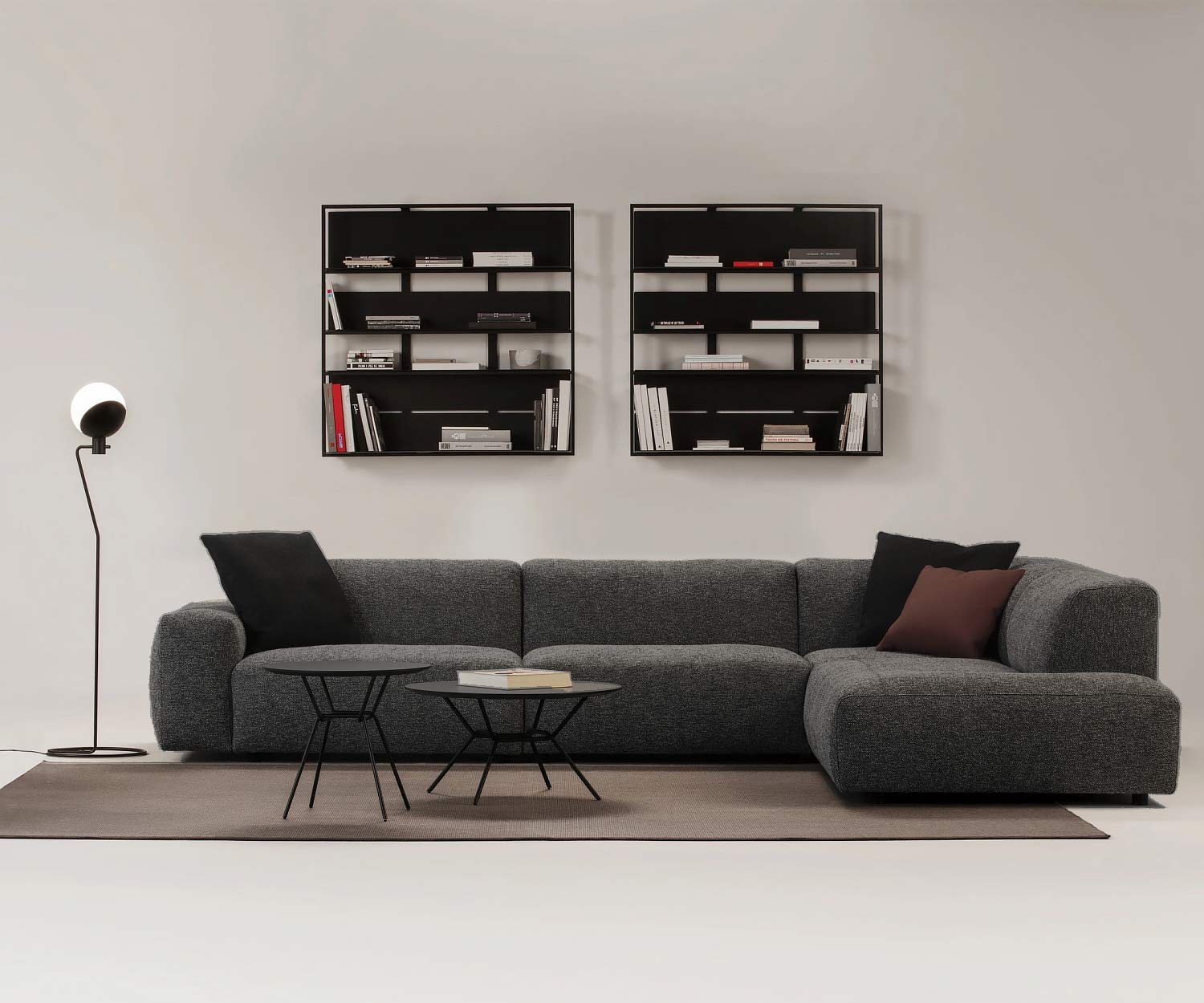 Prostoria Cloud Stoff Dunkelgrau Tundra Chaise Lounge rechts Prostoria Cloud Stoff Dunkelgrau Tundra Chaise Lounge rechts