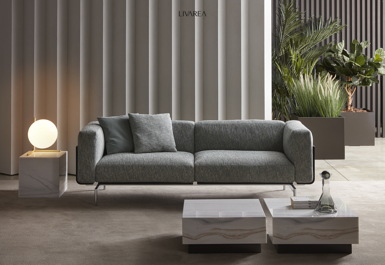 Canapé 2 places haut de gamme avec table en marbre Canapé 2 places haut de gamme avec table en marbre